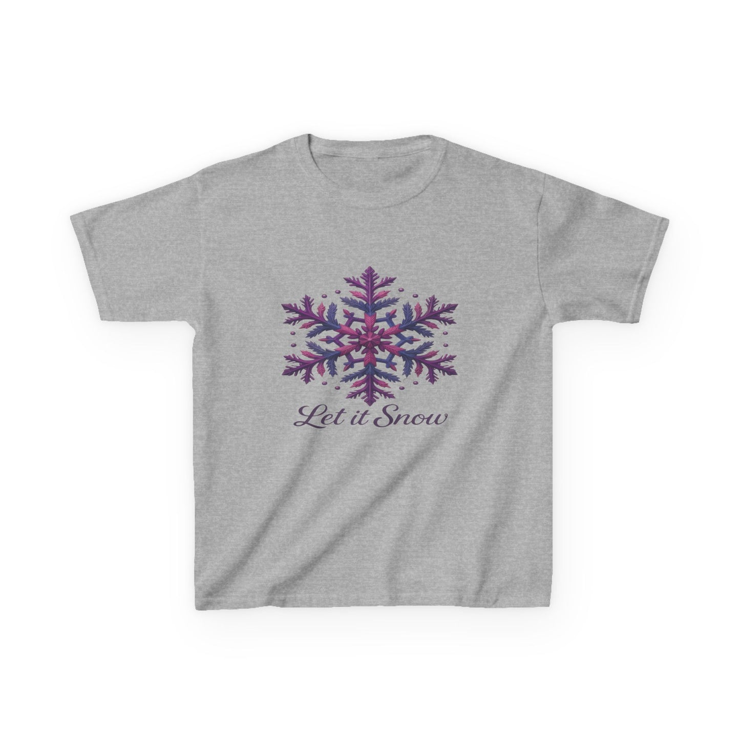 Let It Snow Dinosaur Kids Tee - Holiday Christmas Shirt