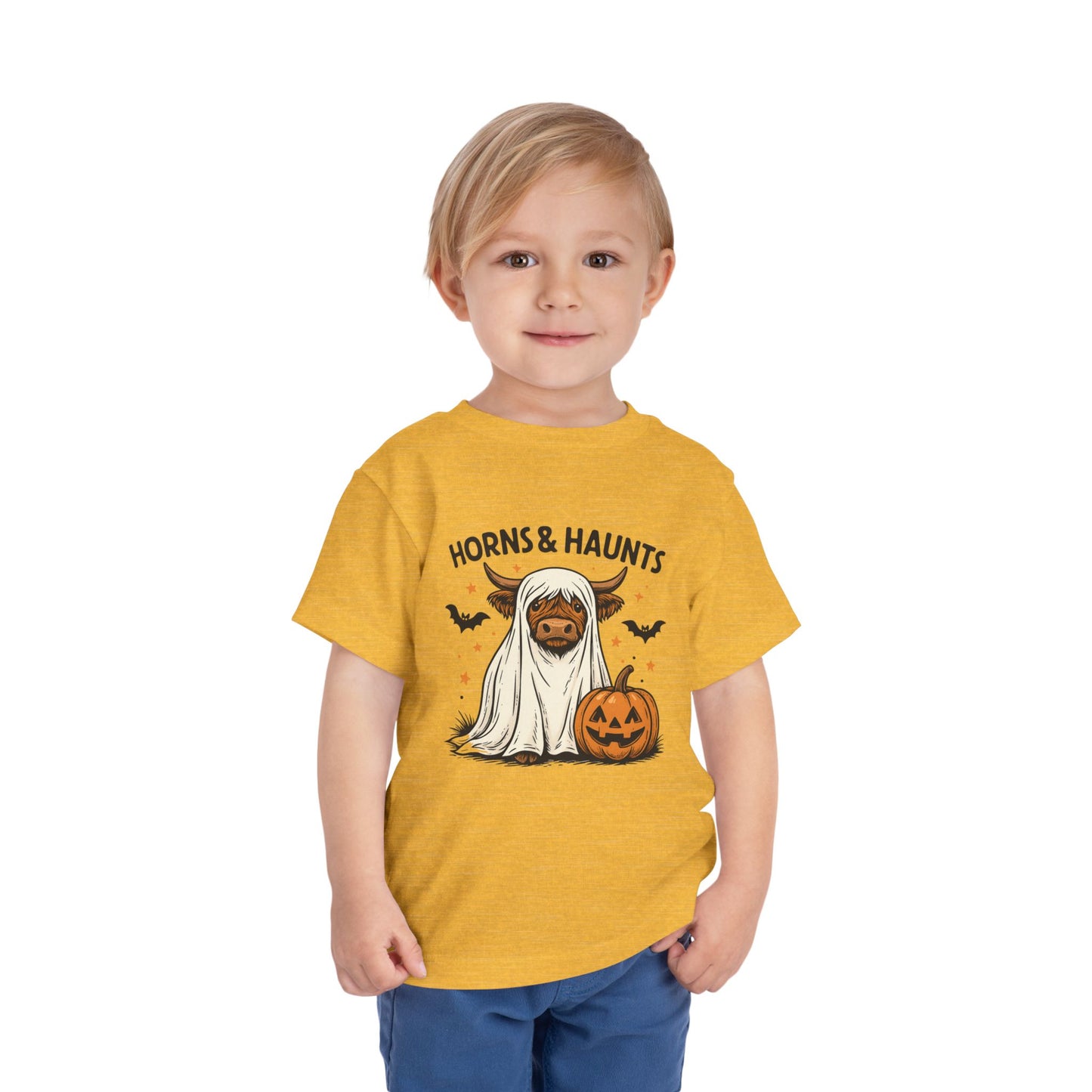 Horns & Haunts Highland Cow Toddler Halloween Tee