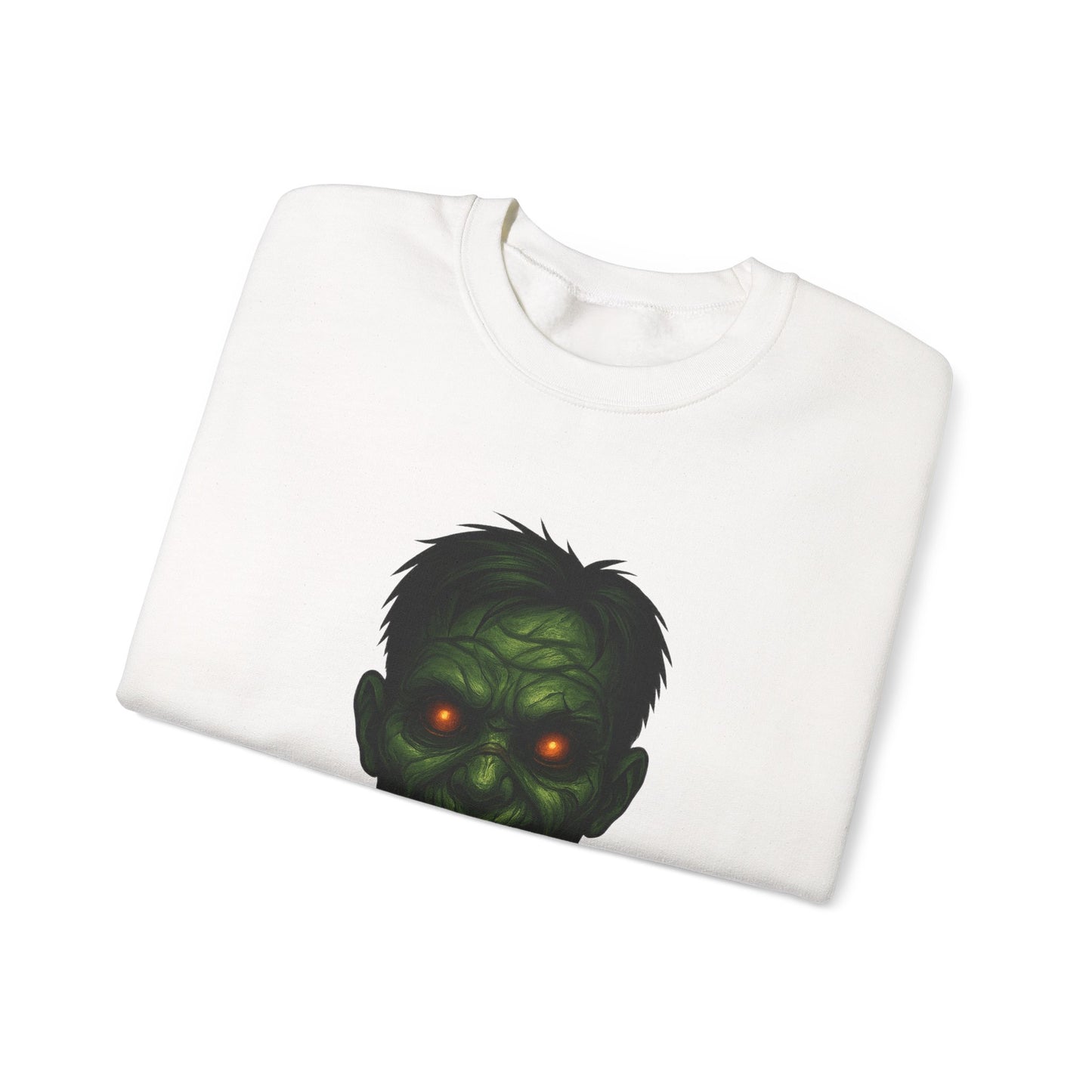 Zombie Head Halloween Crewneck Sweatshirt