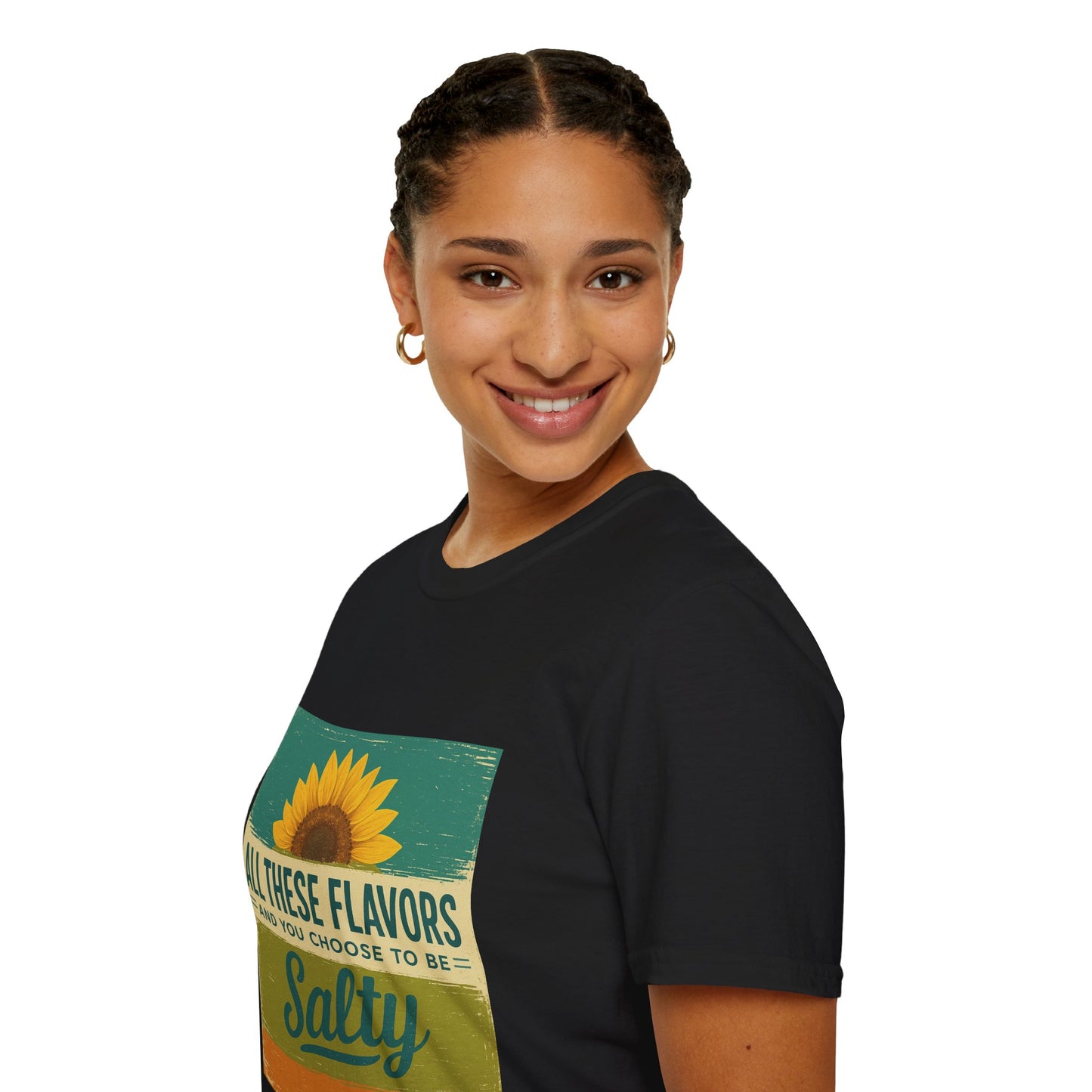 Sunflower Salty T-Shirt: Unisex Softstyle Tee for Sunshine Lovers, Casual Wear, Birthday Gift, Summer Vibes, Relaxed Style