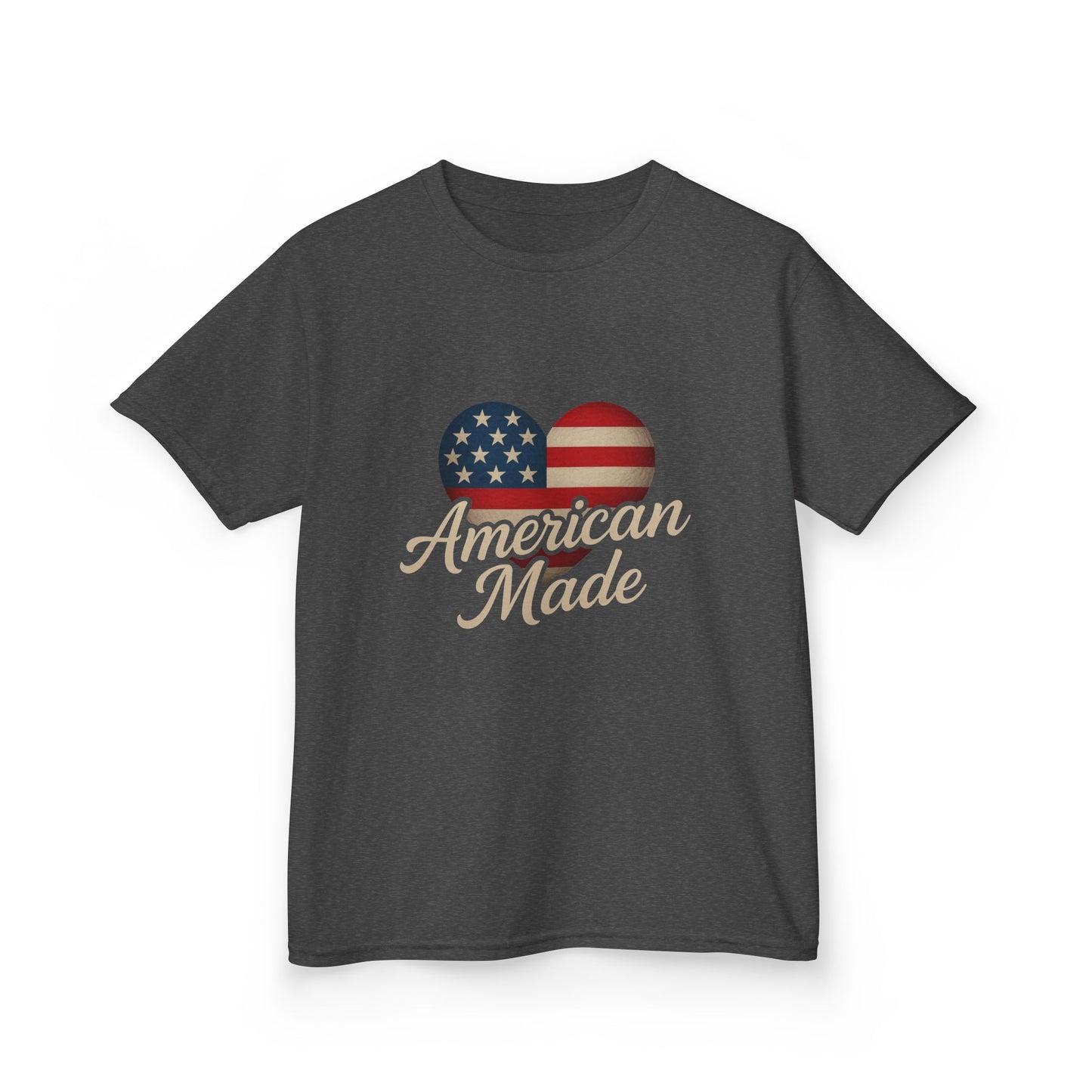 American Made Heart Dinosaur Christmas Kids Tee