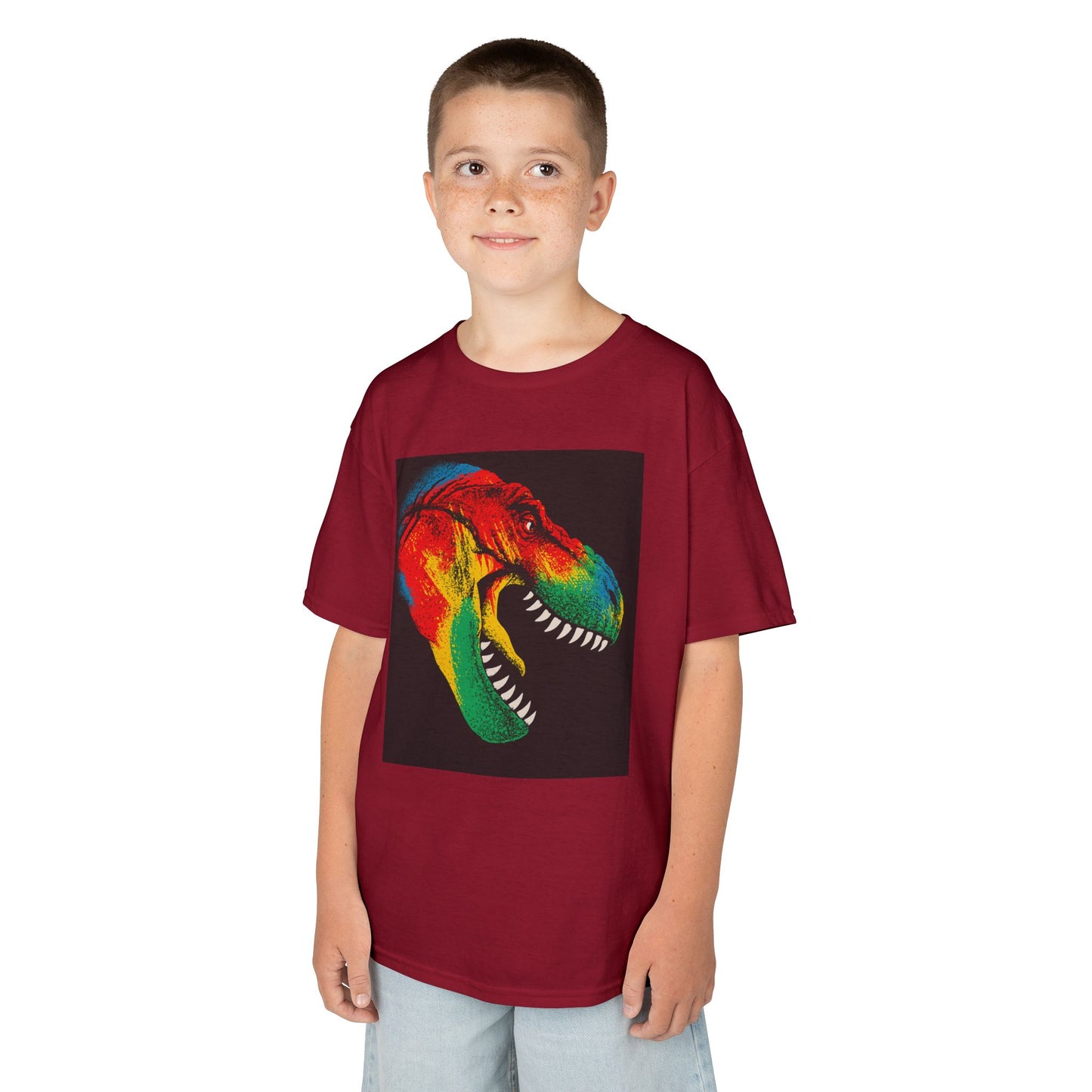 Colorful Dinosaur Kids Tee, Fun T-Shirt for Boys and Girls, Perfect for Birthdays, Playdates, Gifts, and Holiday Celebrations