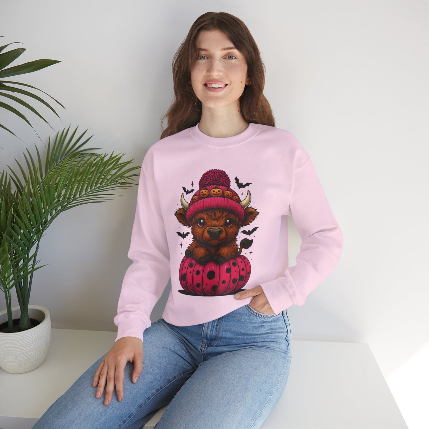 Highland Cow Halloween Sweatshirt - Cute Fall Vibes