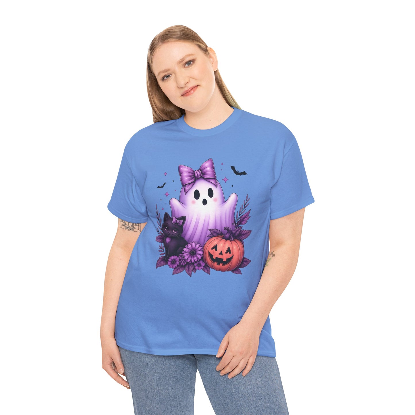 Pastel Halloween Ghost Cat Tee