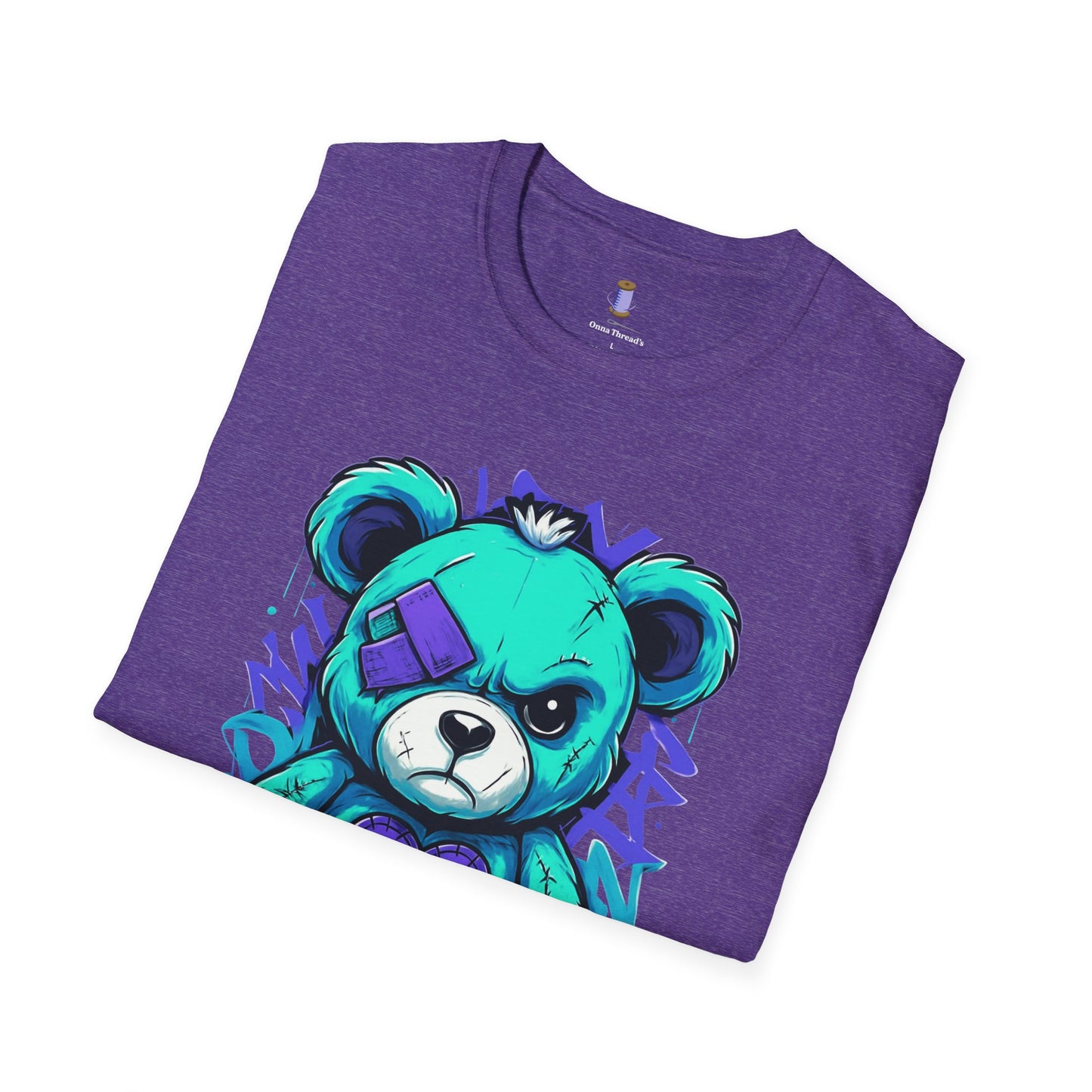 Adorable Grumpy Bear Unisex Softstyle T-Shirt | Cute Graphic Tee, Casual Wear, Gift for Animal Lovers, Birthday Present, Fun Fashion
