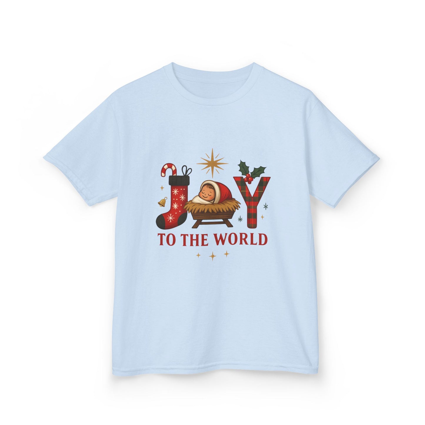 Joy to the World Dino Christmas Kids Tee
