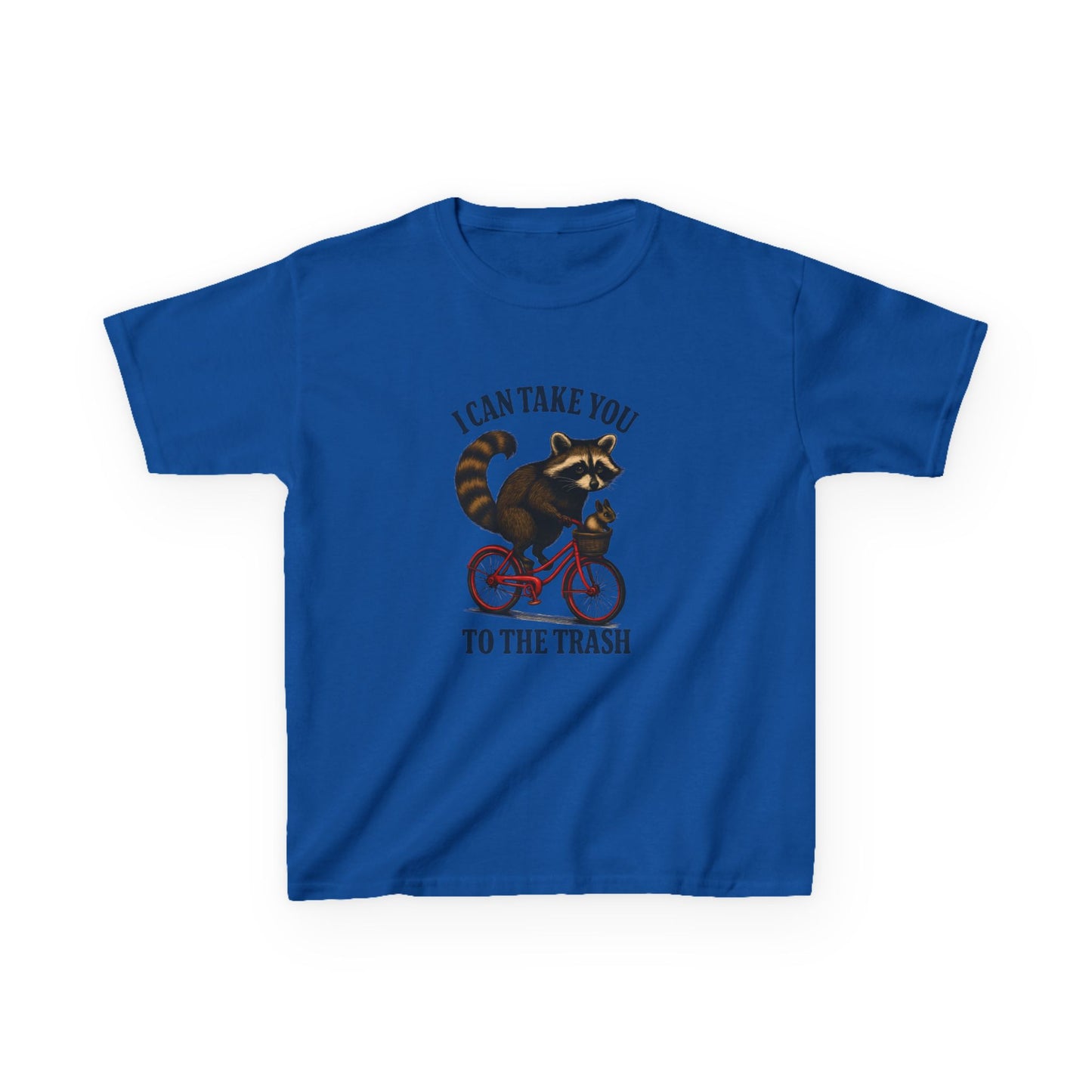 Raccoon Trash Ride Christmas Kids Tee