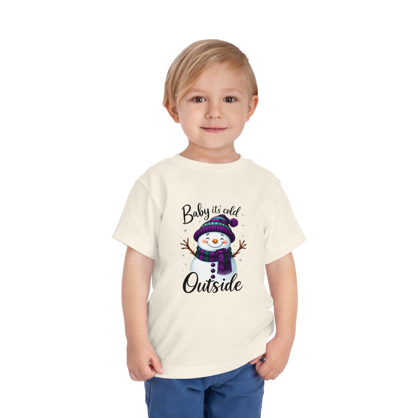 Baby It's Cold Outside Snowman Toddler Christmas Tee