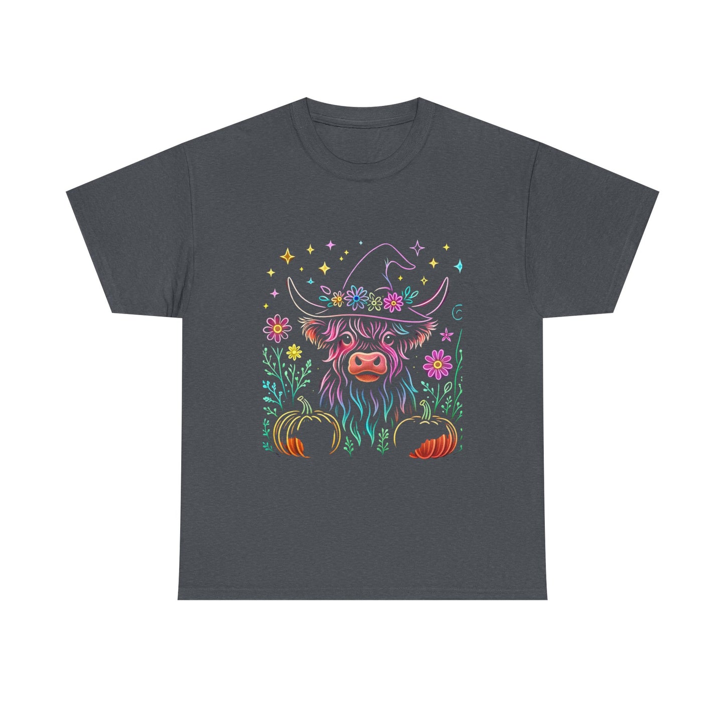 🎃 Magical Highland Cow Tee – Witchy Pumpkin Farm Shirt