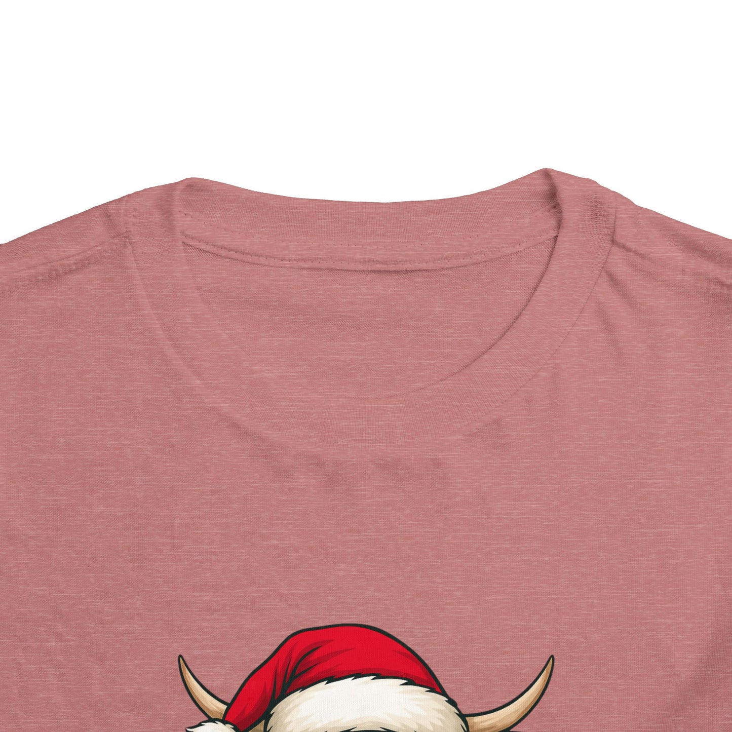 Mooey Christmas Highland Cow Toddler Tee