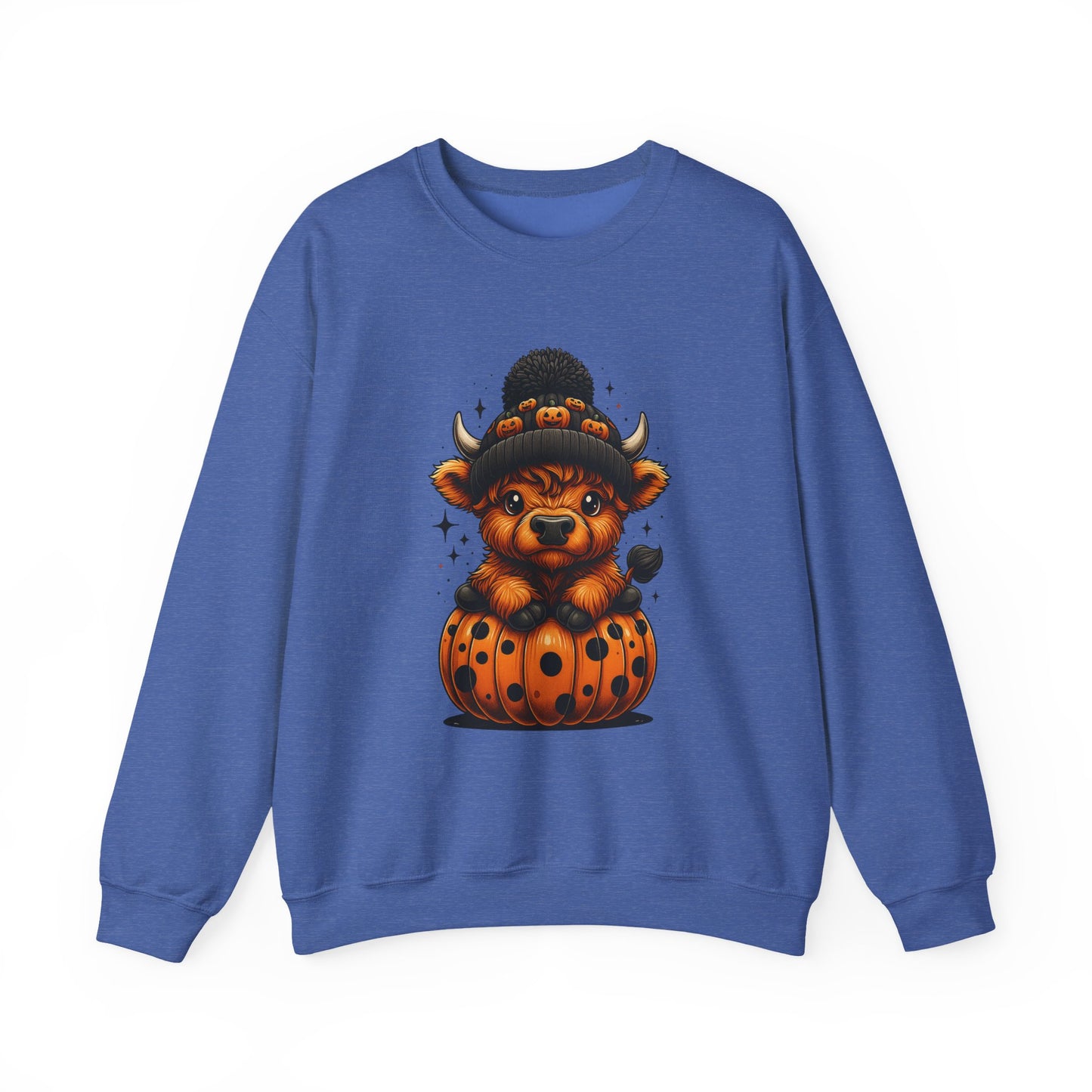 Halloween Cow Calf in Pumpkin Crewneck Sweatshirt