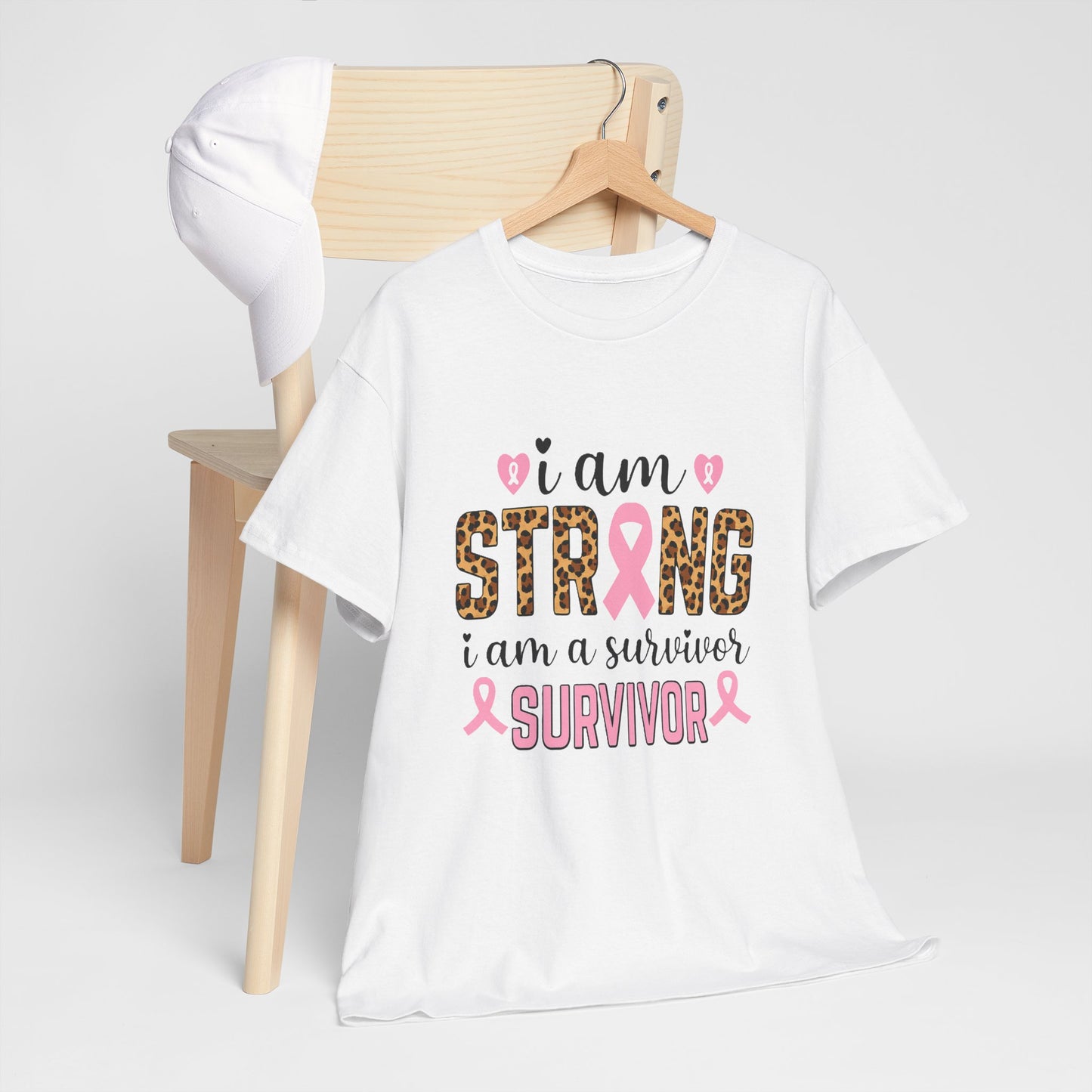 Strong Survivor Leopard Print Breast Cancer Tee