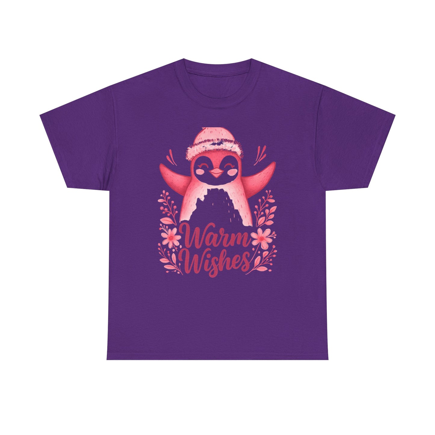 Warm Wishes Pink Penguin Tee - Holiday Tee