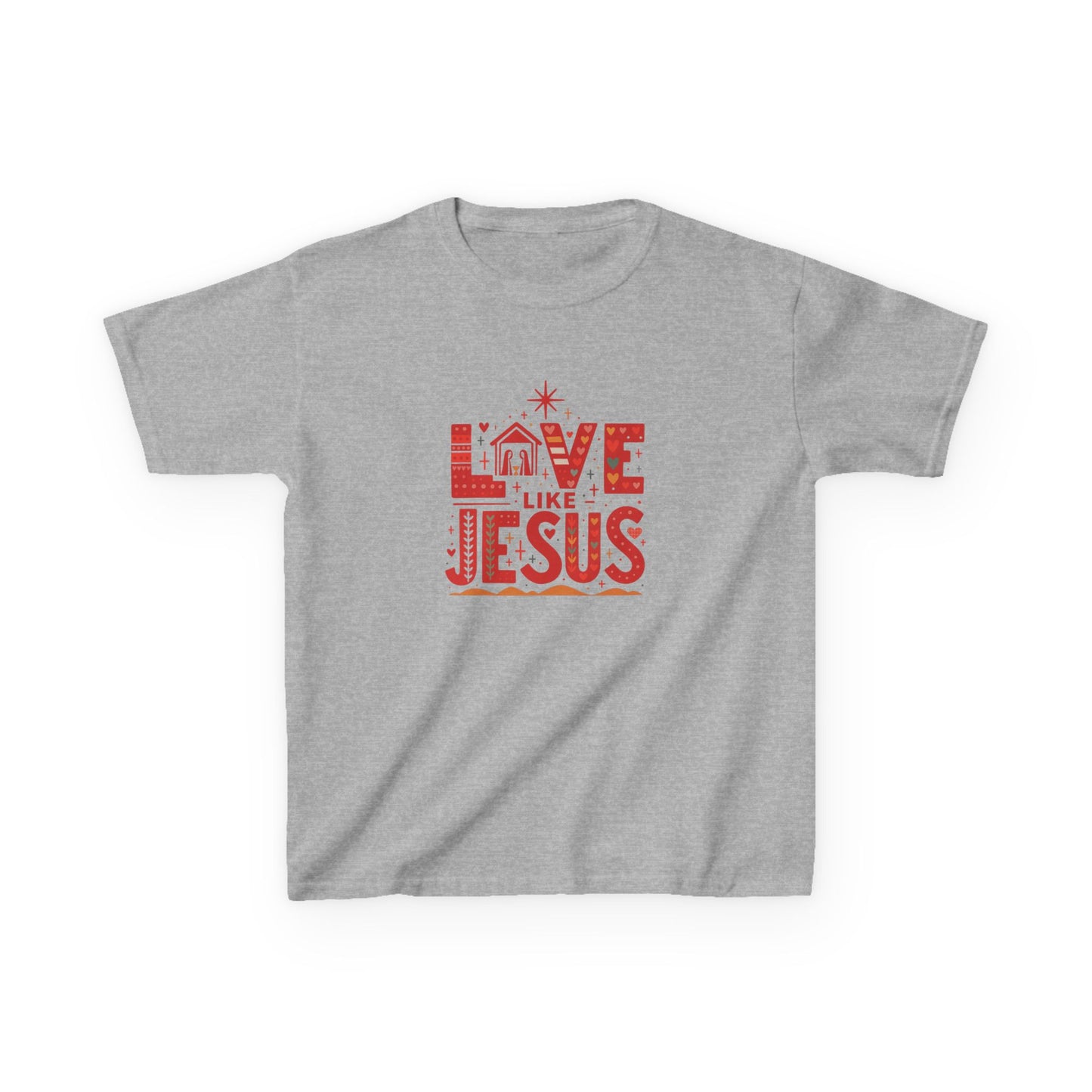 Love Like Jesus Christmas Dinosaur Kids Tee