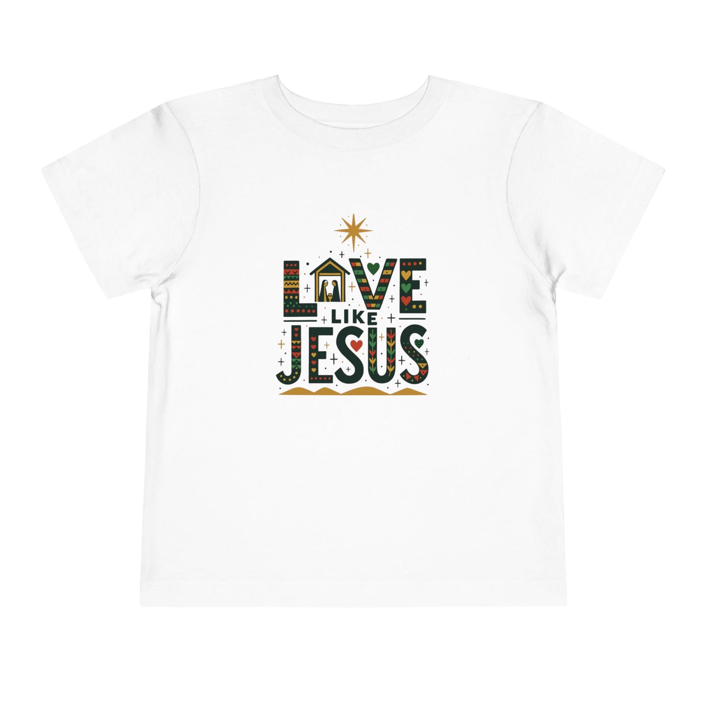 Toddler Christmas Tee - Love Like Jesus Nativity Scene Shirt