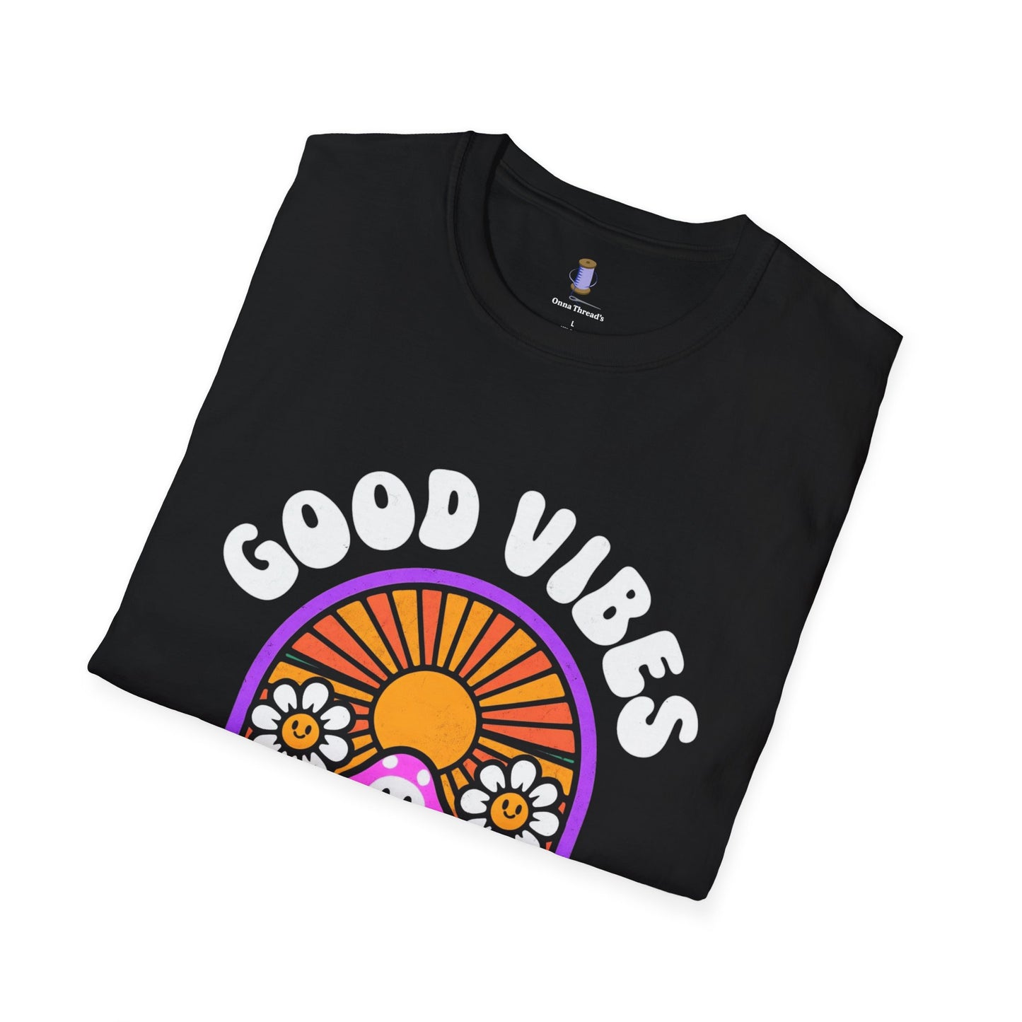 Good Vibes Unisex Softstyle T-Shirt, Fun Graphic Tee, Summer Vibe Shirt, Gift for Friends, Eco-Friendly Fashion