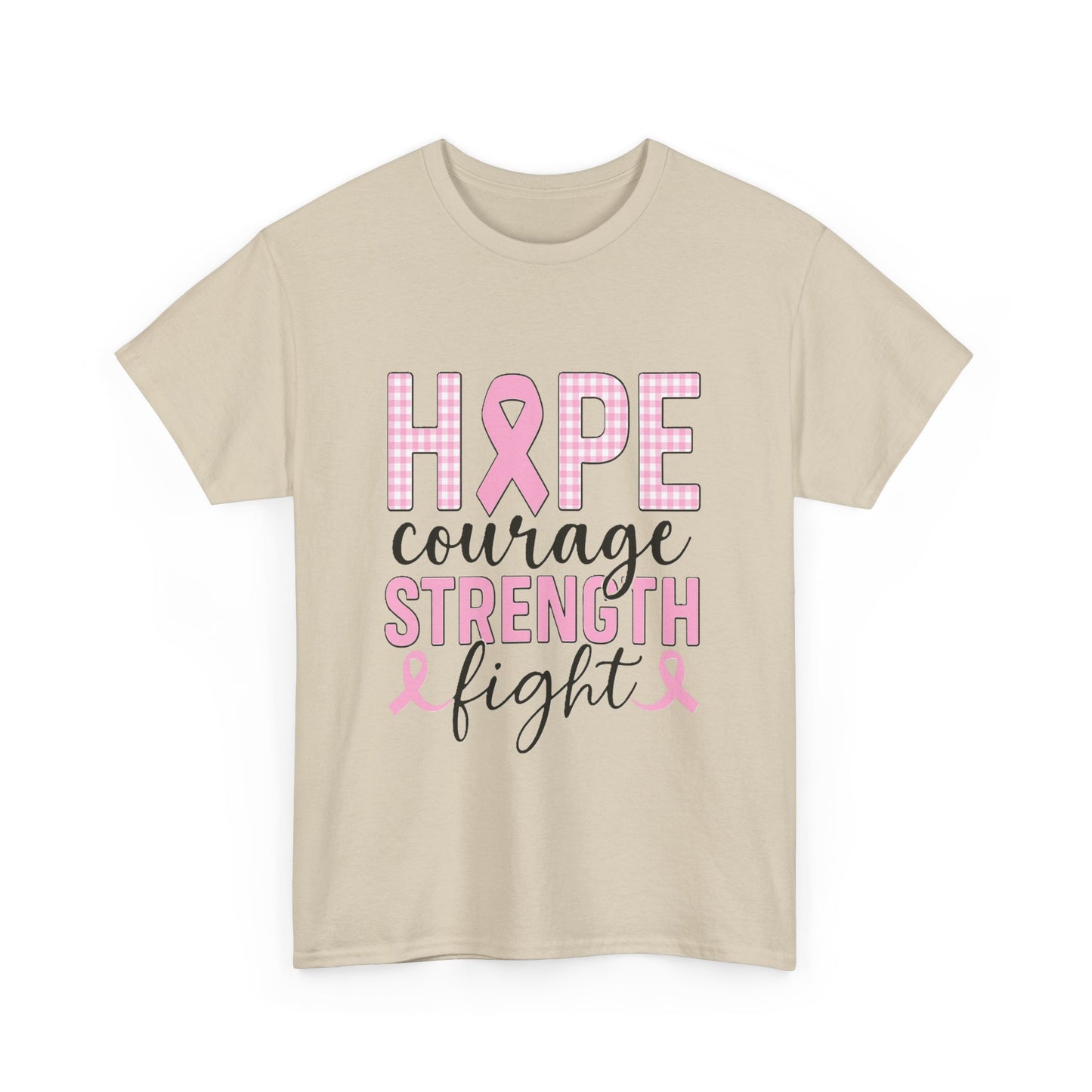 Hope, Courage & Strength Pink Ribbon Awareness Tee