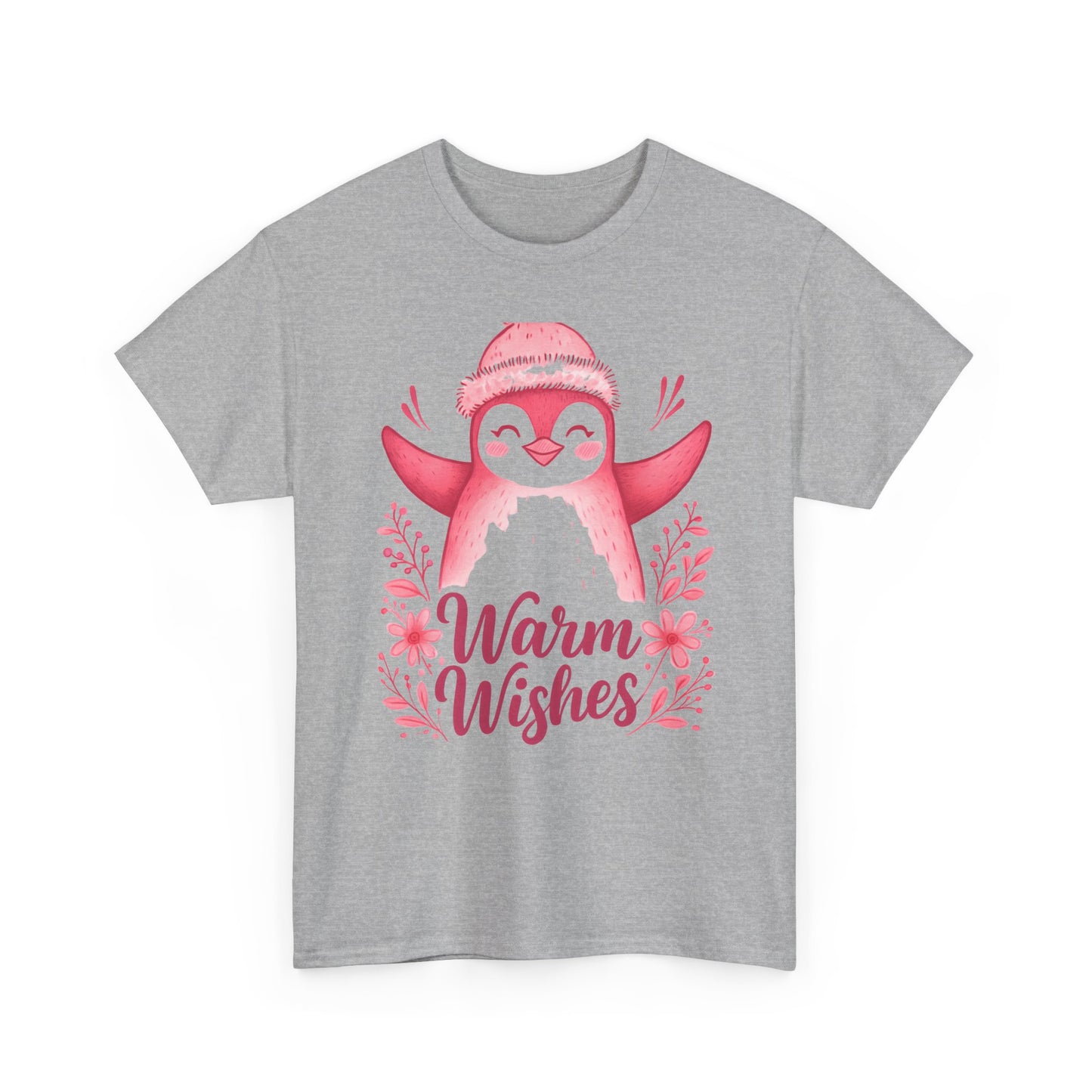 Warm Wishes Pink Penguin Tee - Holiday Tee