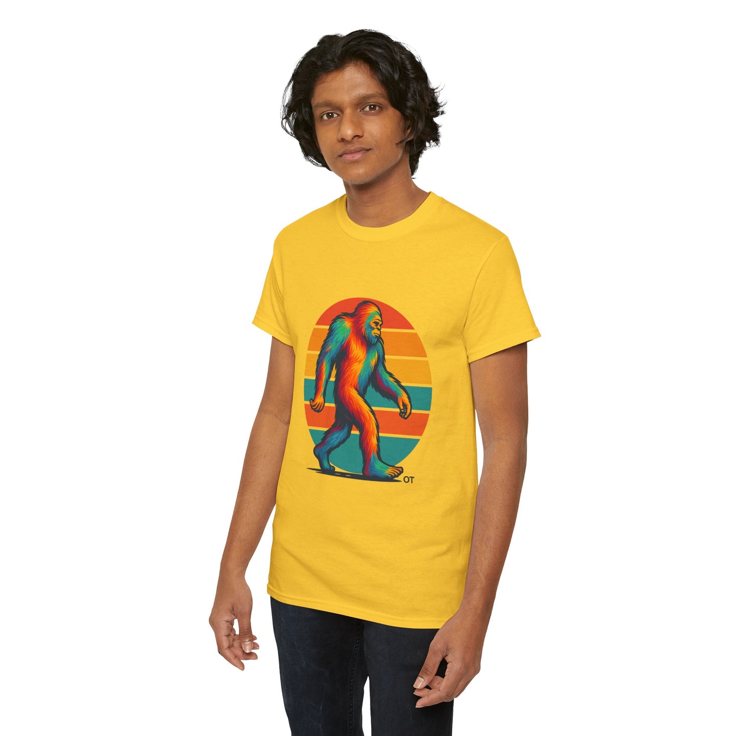 Colorful Bigfoot Unisex T-Shirt, Fun Graphic Tee for Nature Lovers, Perfect for Holidays, Festivals, Camping, Gifts
