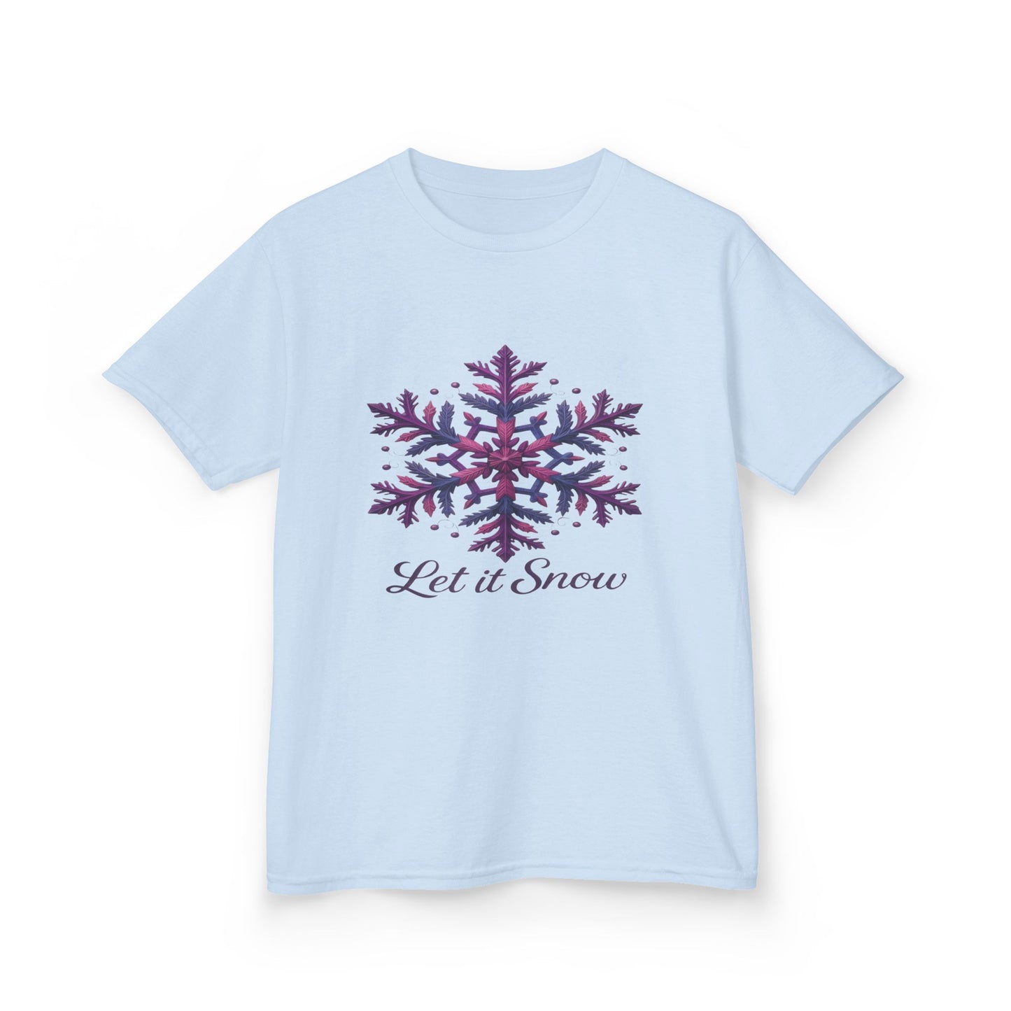 Let It Snow Dinosaur Kids Tee - Holiday Christmas Shirt
