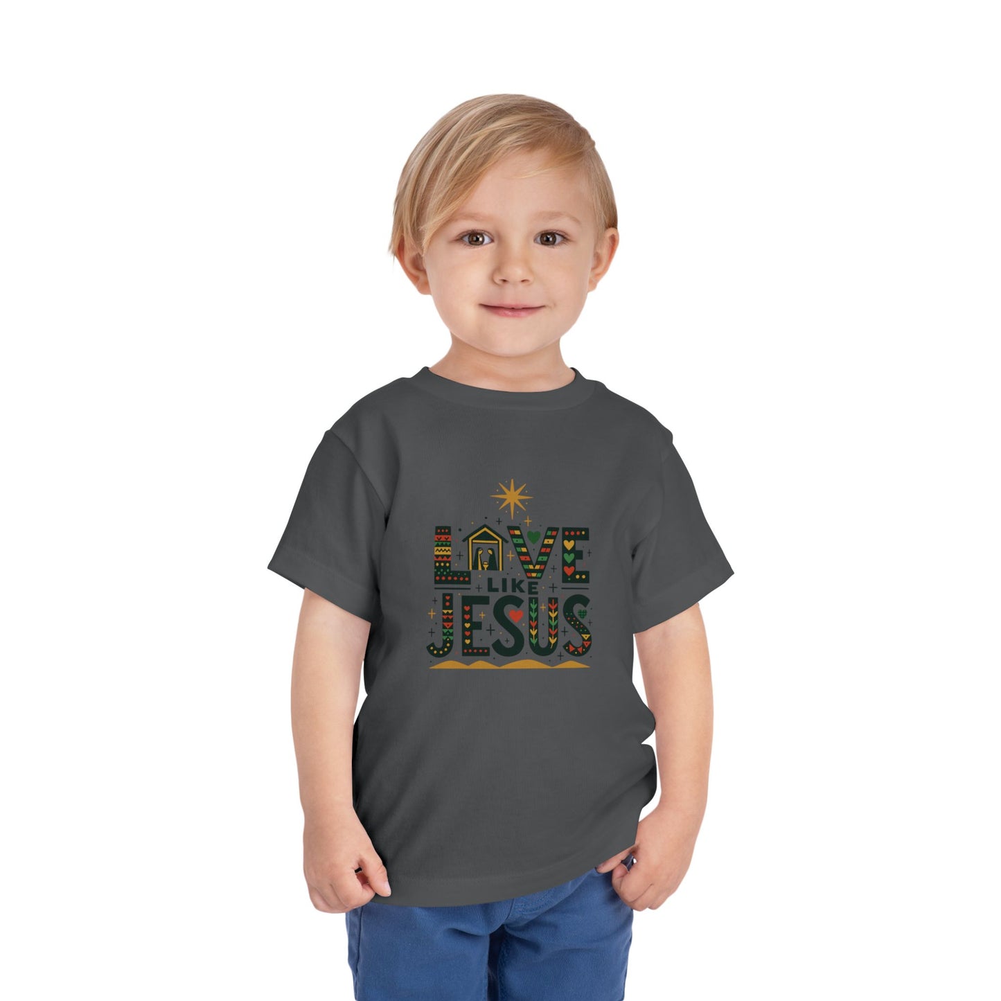 Toddler Christmas Tee - Love Like Jesus Nativity Scene Shirt