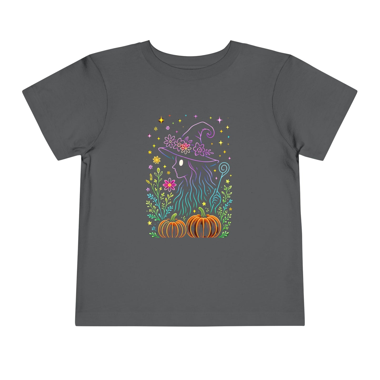Toddler Halloween Tee - Witch Silhouette Floral Design