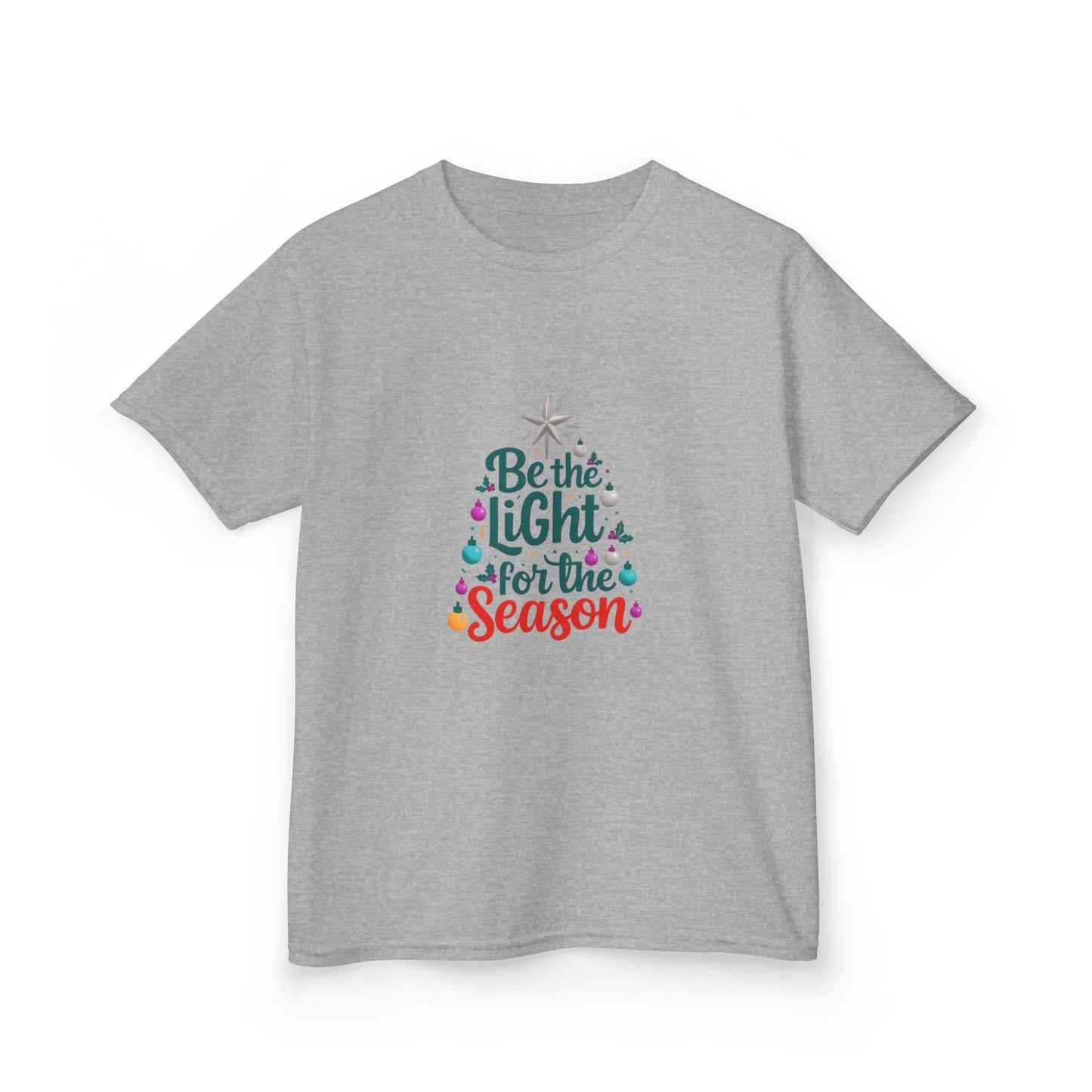 Be the LIGHT Christmas Tree Dino Kids Tee