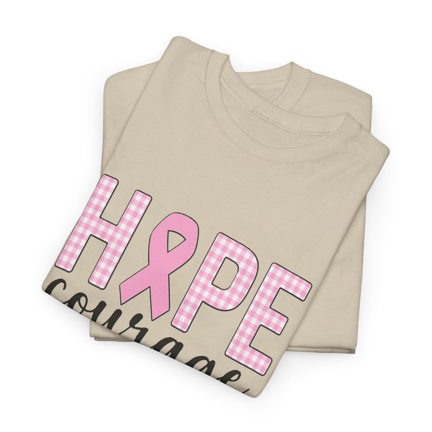 Hope, Courage & Strength Pink Ribbon Awareness Tee