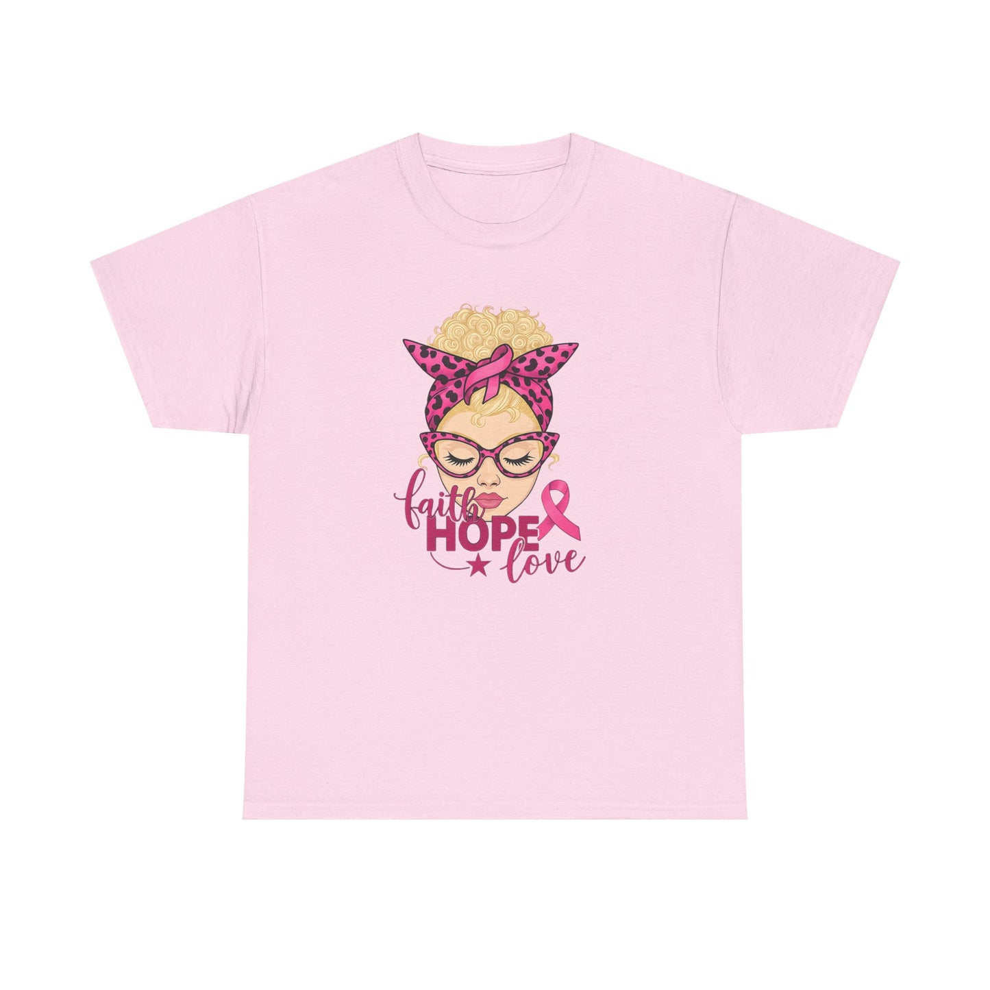 Hope Love Pink Ribbon Tee - Breast Cancer Awareness
