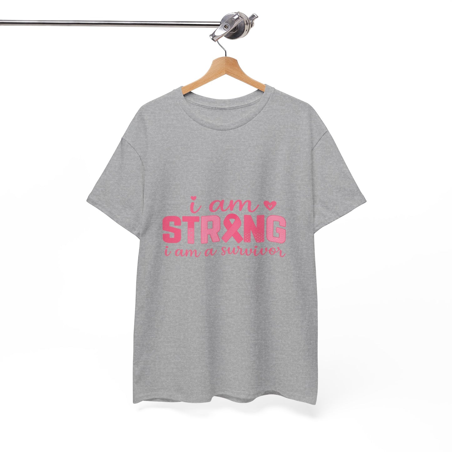 I AM STRONG - Pink Ribbon Breast Cancer Awareness Tee
