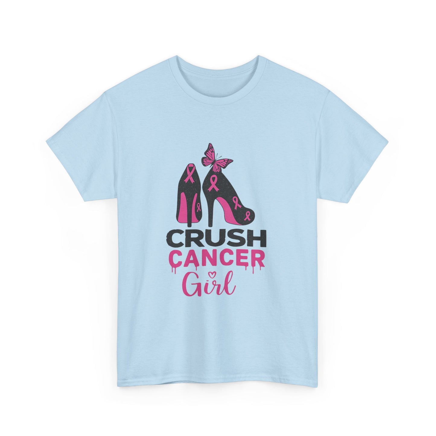 Crush Cancer Girl Tee: High Heels, Pink Ribbon, Hope