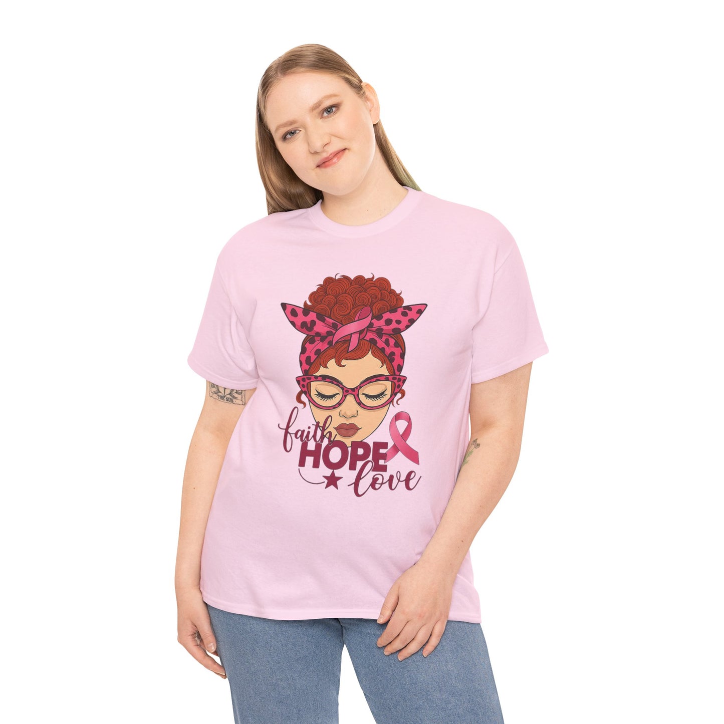 Hope, Faith & Love: Pink Ribbon Awareness Tee