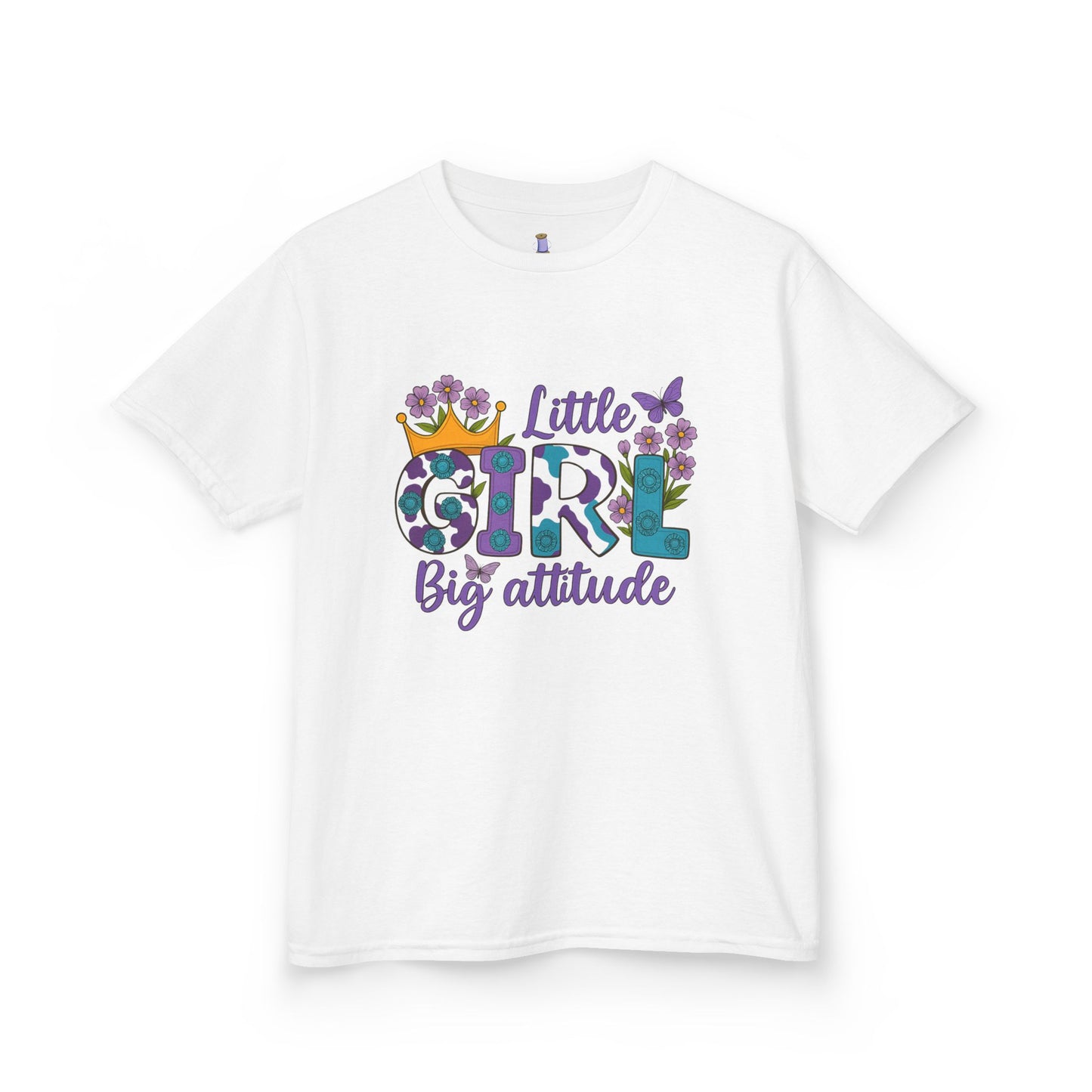 Whimsical Kids Tee for Big Attitude, Fun T-Shirt for Girls, Playful Cotton Shirt, Gift for Birthdays or Celebrations