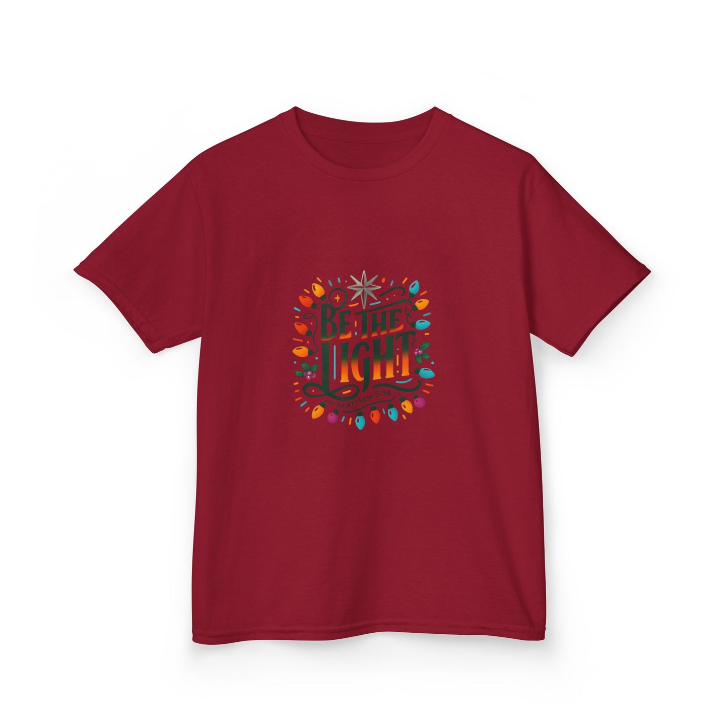 Be the Light Christmas Dinosaur Kids Tee