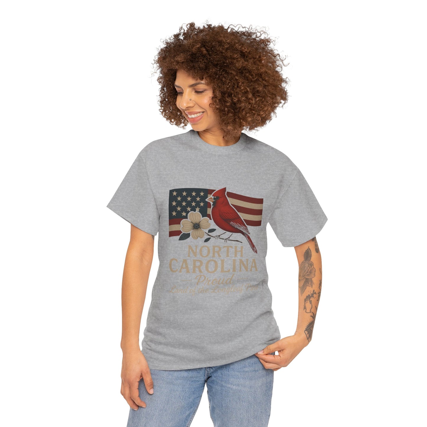 NC Pride: Cardinal, Dogwood & State Flag Tee