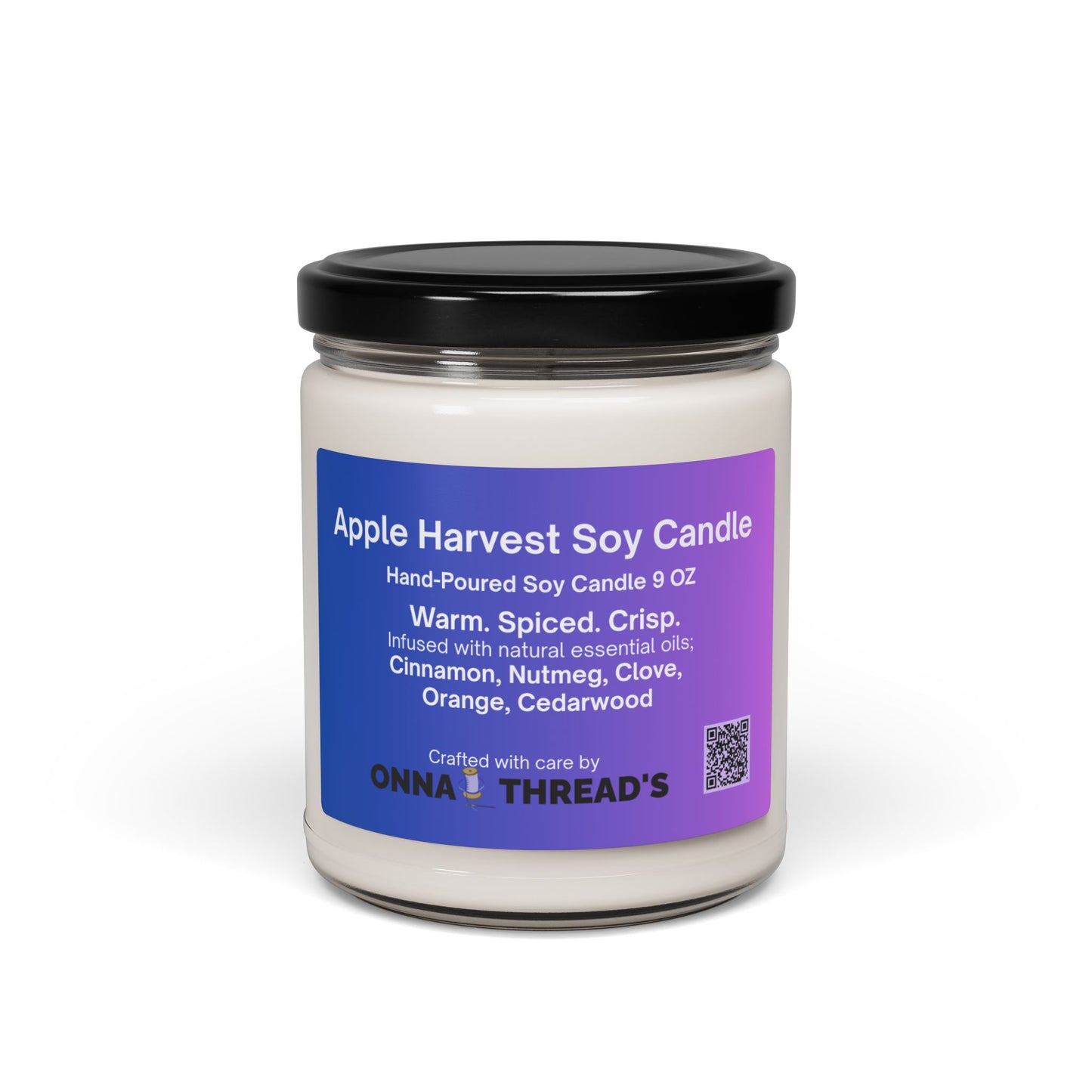 Apple Harvest Scented Soy Candle, Cozy Home Decor, Fall Gift, Aromatherapy Candle, Hand-Poured Candle, Eco-Friendly