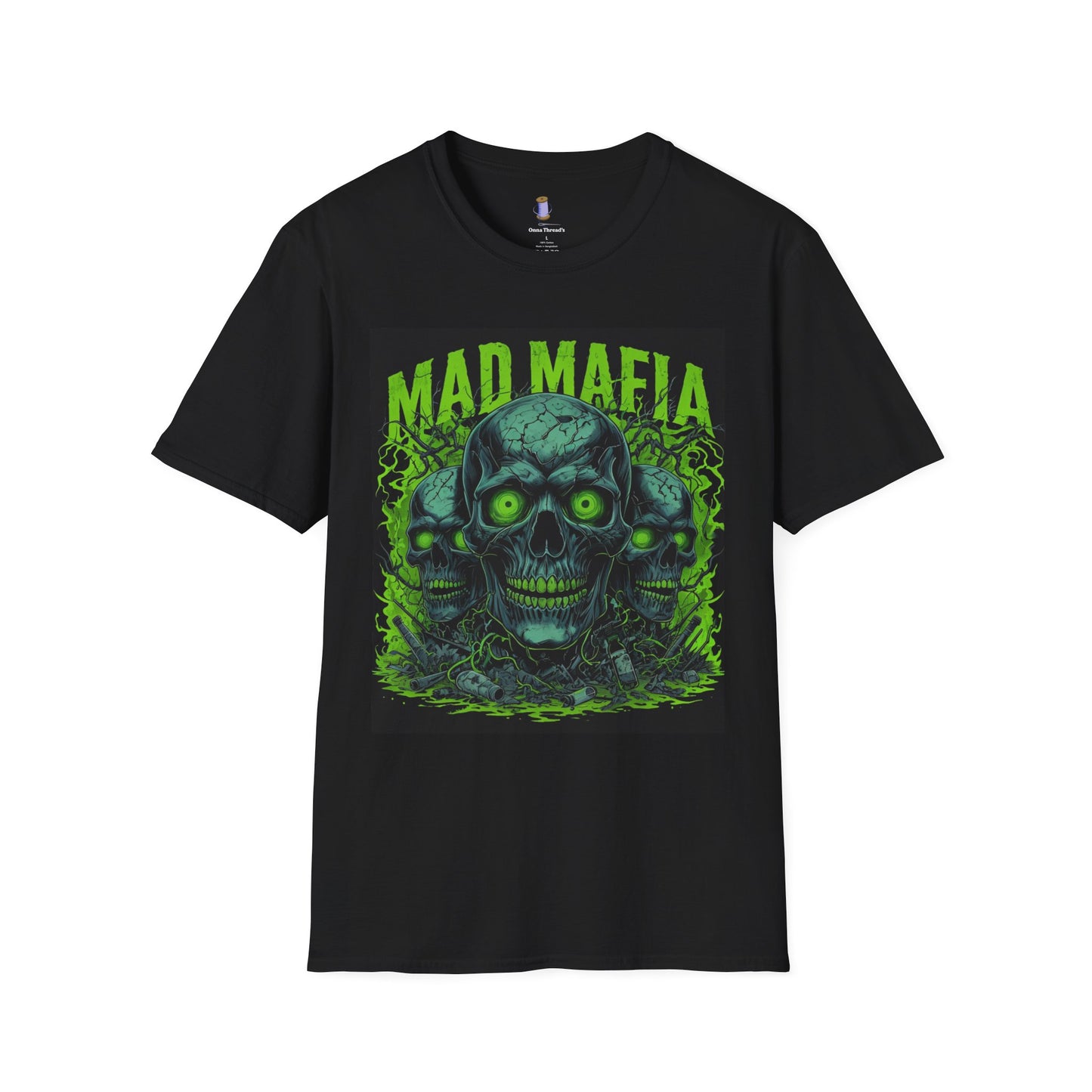 Mad Mafia Unisex Softstyle T-Shirt | Edgy Graphic Tee for Casual Wear, Gift for Halloween, Party, or Everyday Style