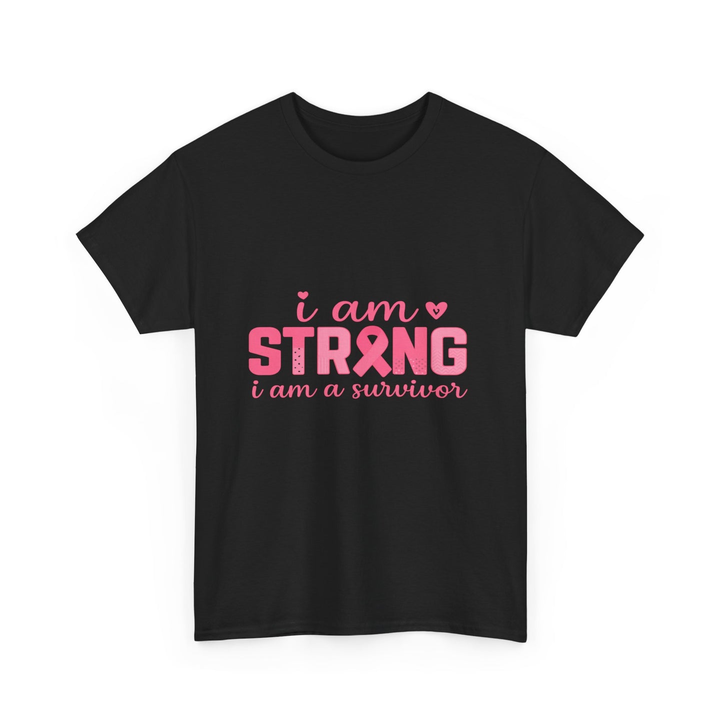 I AM STRONG - Pink Ribbon Breast Cancer Awareness Tee