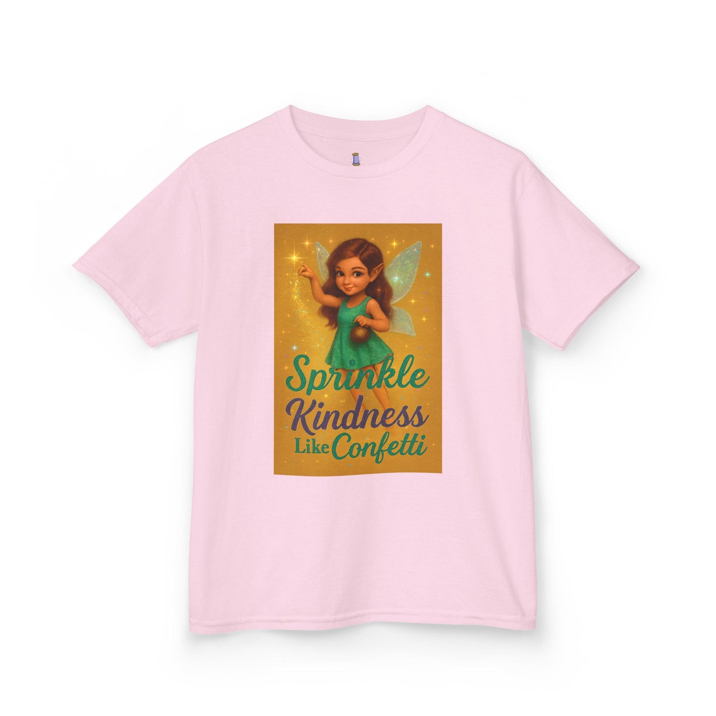 Sparkle Kindness Kids Cotton Tee - Whimsical Fairy Design, Perfect Birthday Gift, Playtime Apparel, Encouraging Message, Kids Fashion