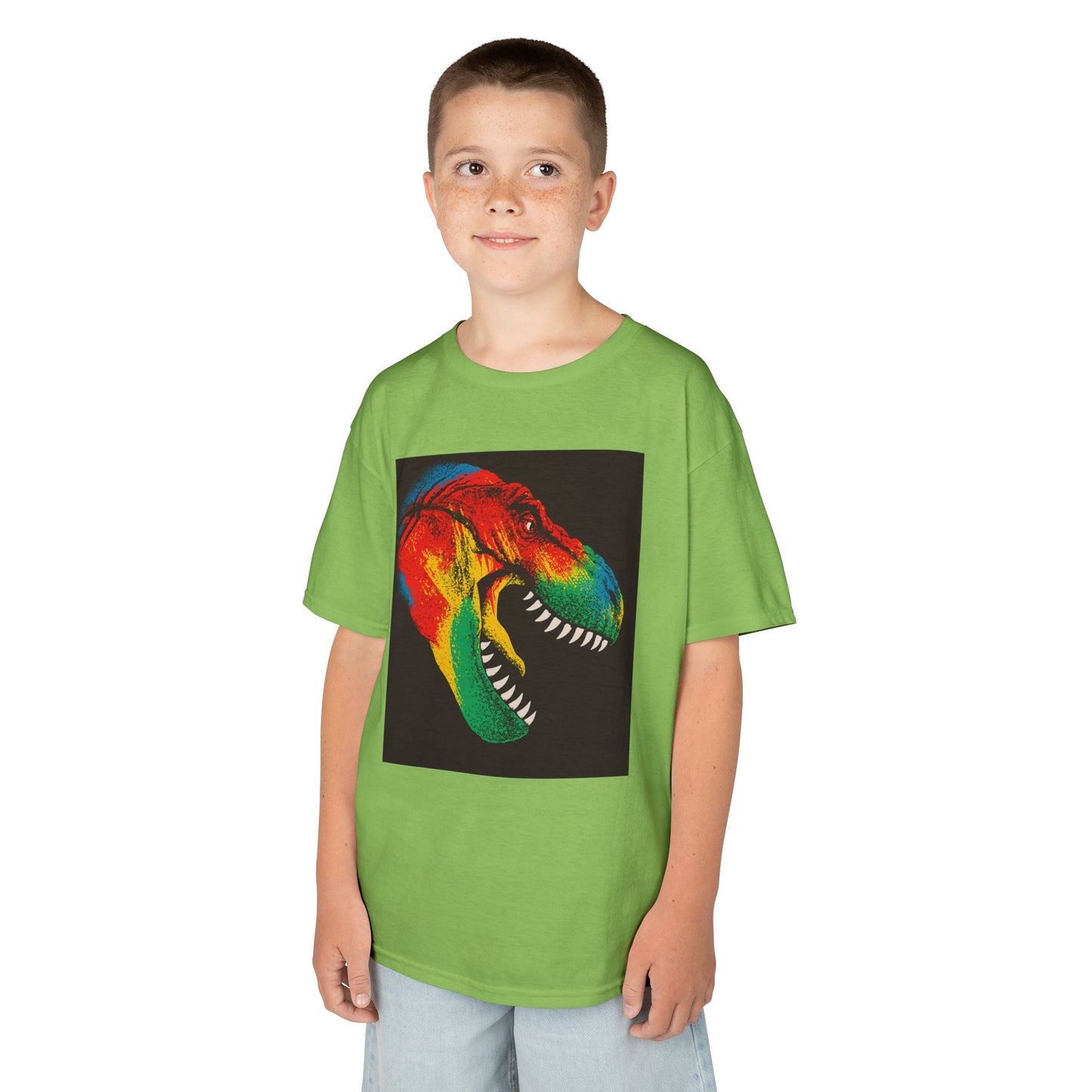 Colorful Dinosaur Kids Tee, Fun T-Shirt for Boys and Girls, Perfect for Birthdays, Playdates, Gifts, and Holiday Celebrations