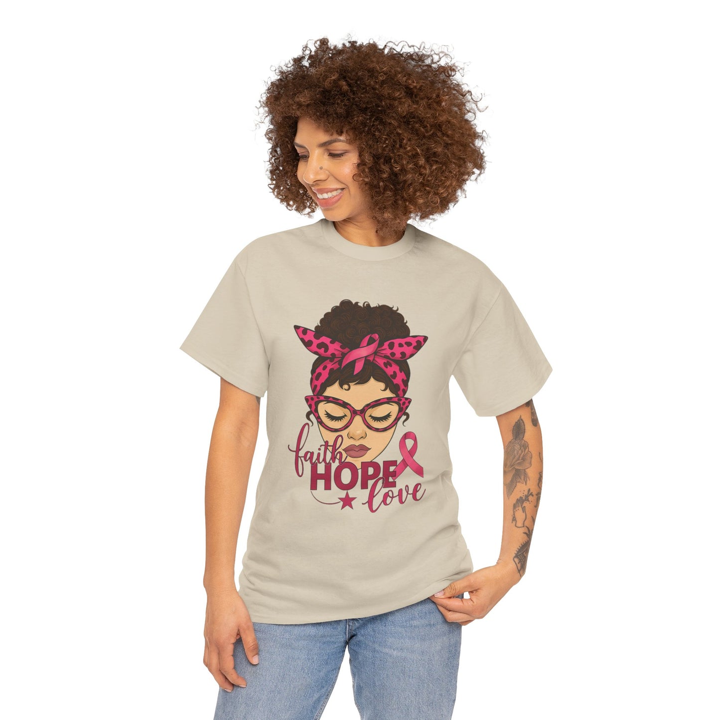 Hope, Faith, Love: Breast Cancer Awareness Tee
