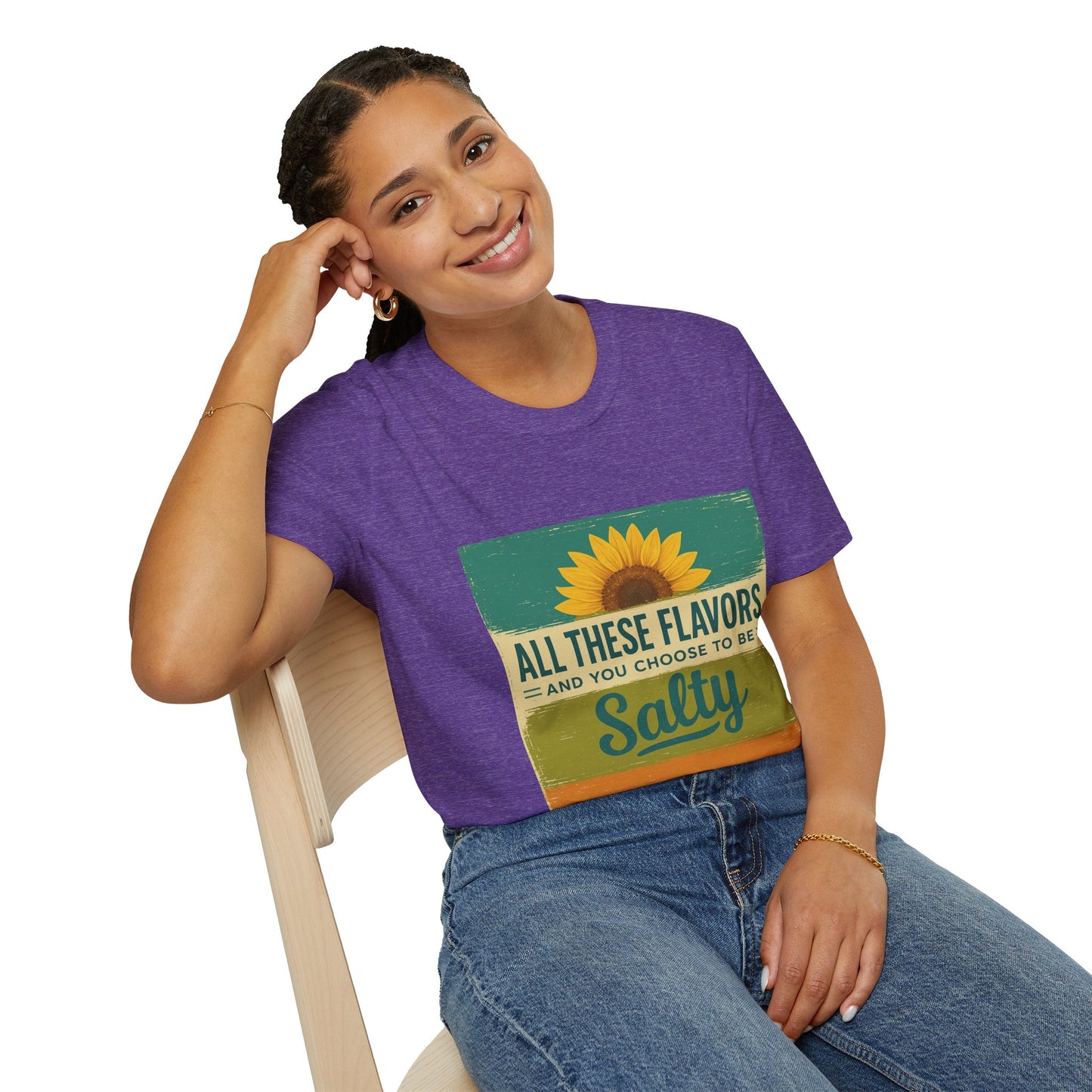 Sunflower Salty T-Shirt: Unisex Softstyle Tee for Sunshine Lovers, Casual Wear, Birthday Gift, Summer Vibes, Relaxed Style