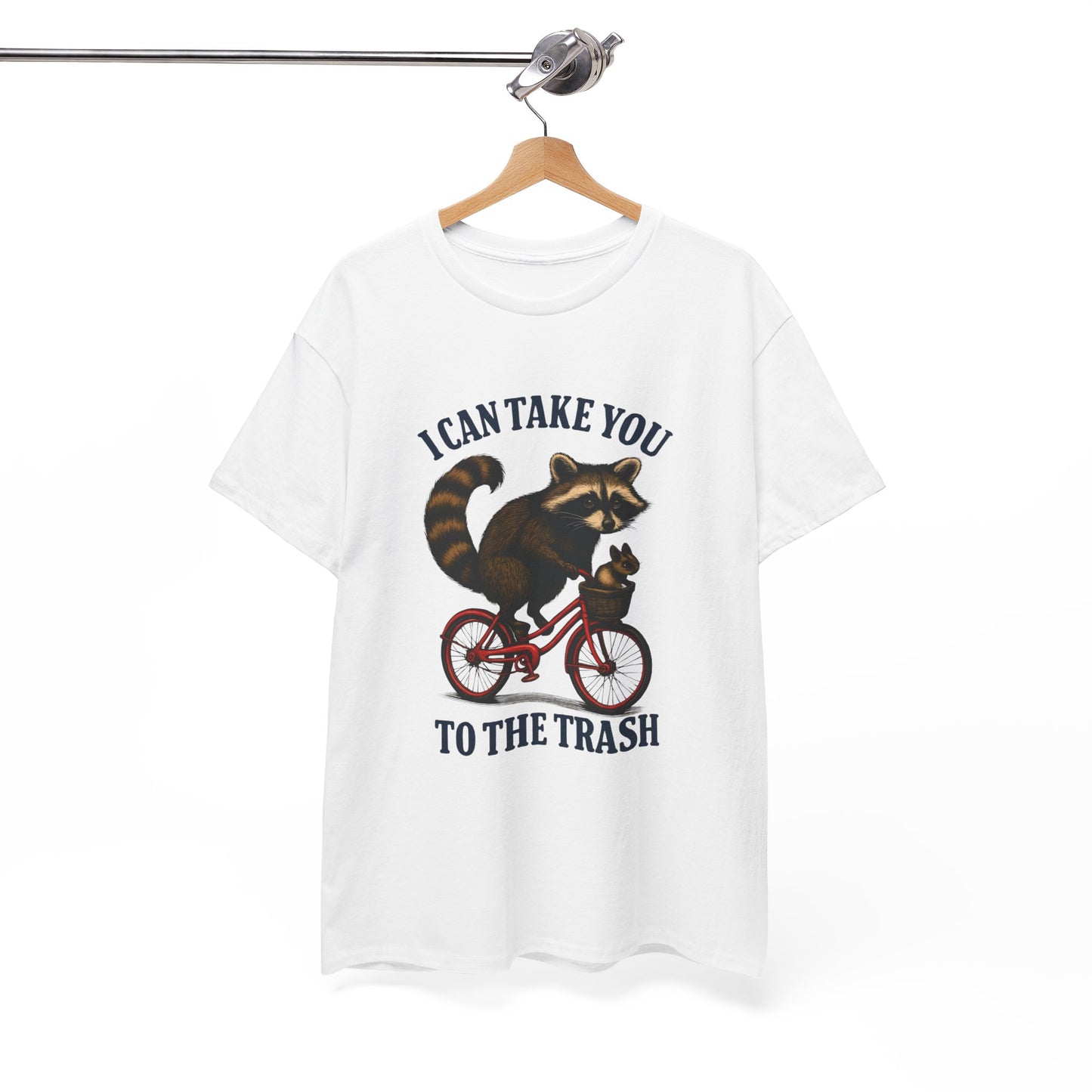 Cotton Tee Vintage Raccoon Bicycle Graphic Shirt