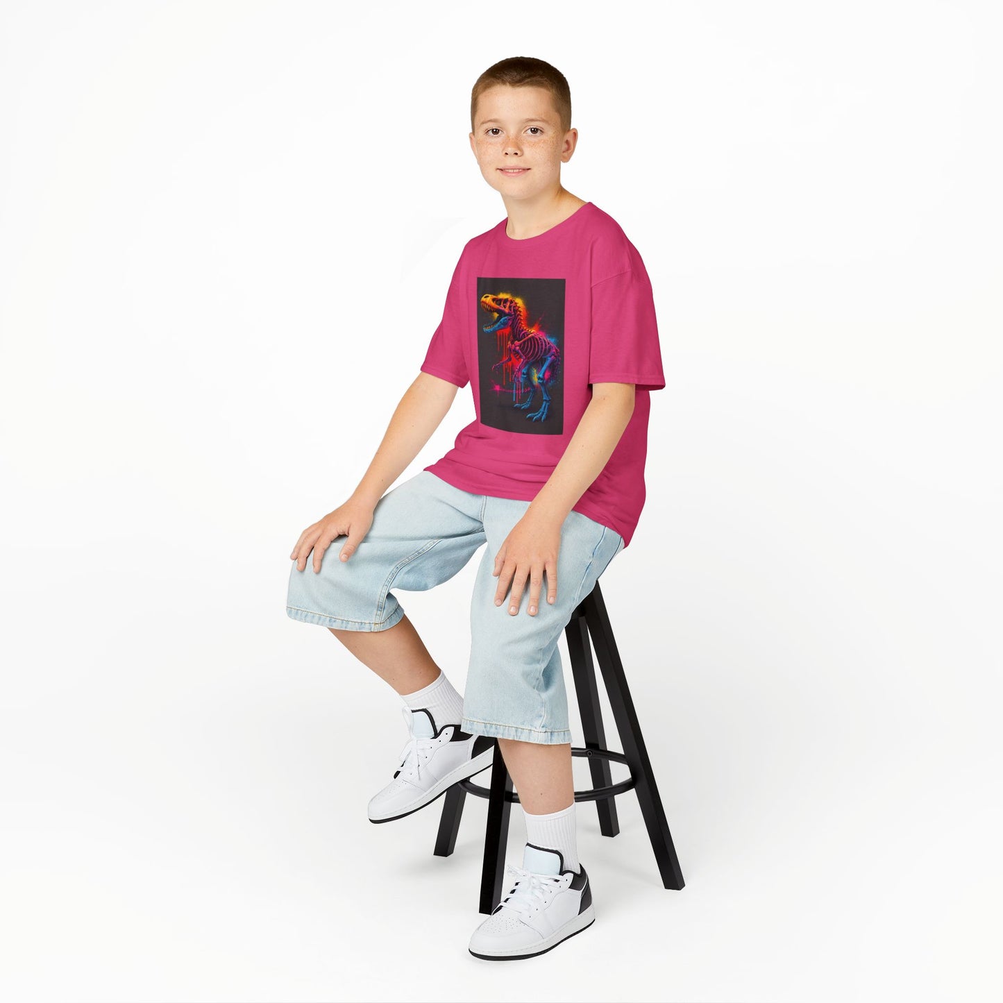 Kids Dinosaur Glow Tee, Fun Kids T-Shirt, Dino Shirt for Kids, Birthday Gift, Unique Kids Clothing, Animal Lover Apparel