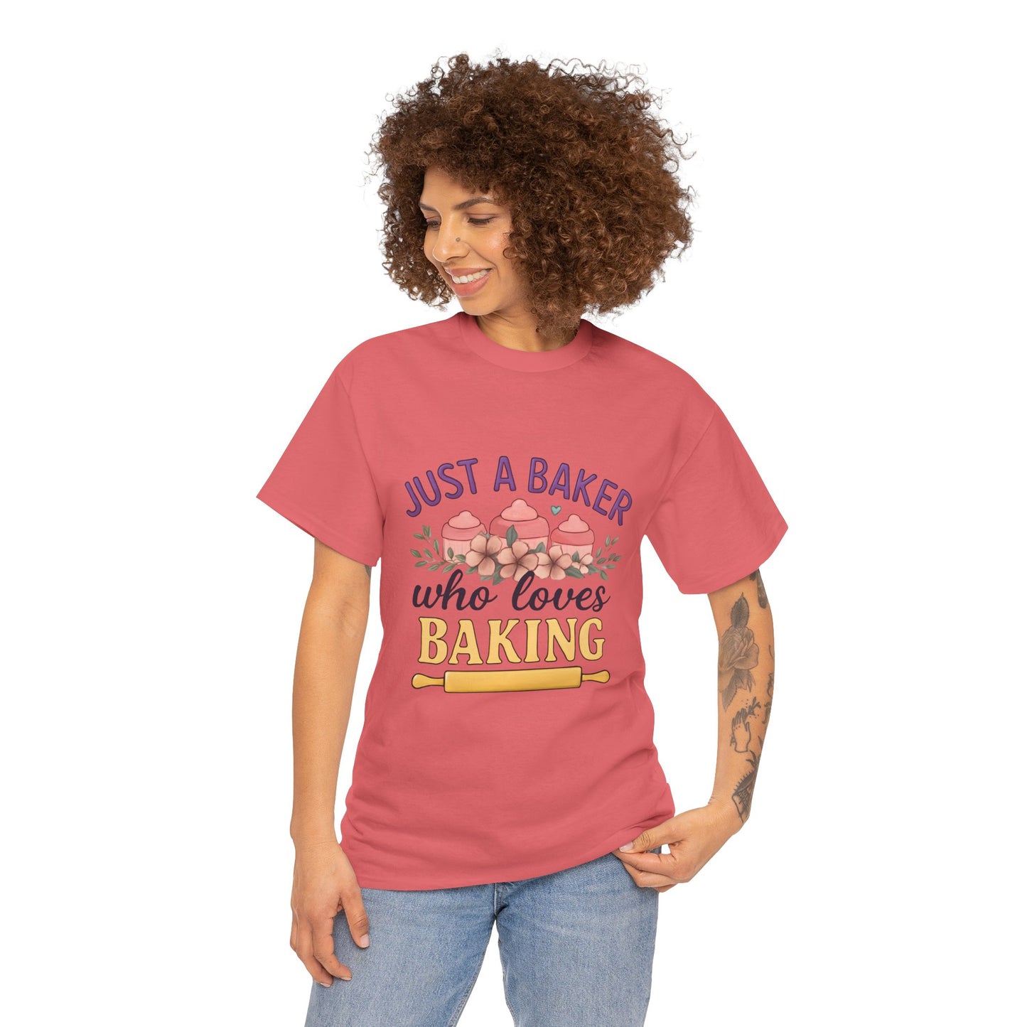 Baking Lover Tee with Cupcake and Rolling Pin Design