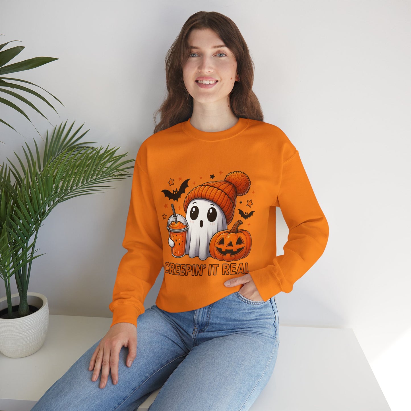 Creepin' It Real Ghost Halloween Sweatshirt