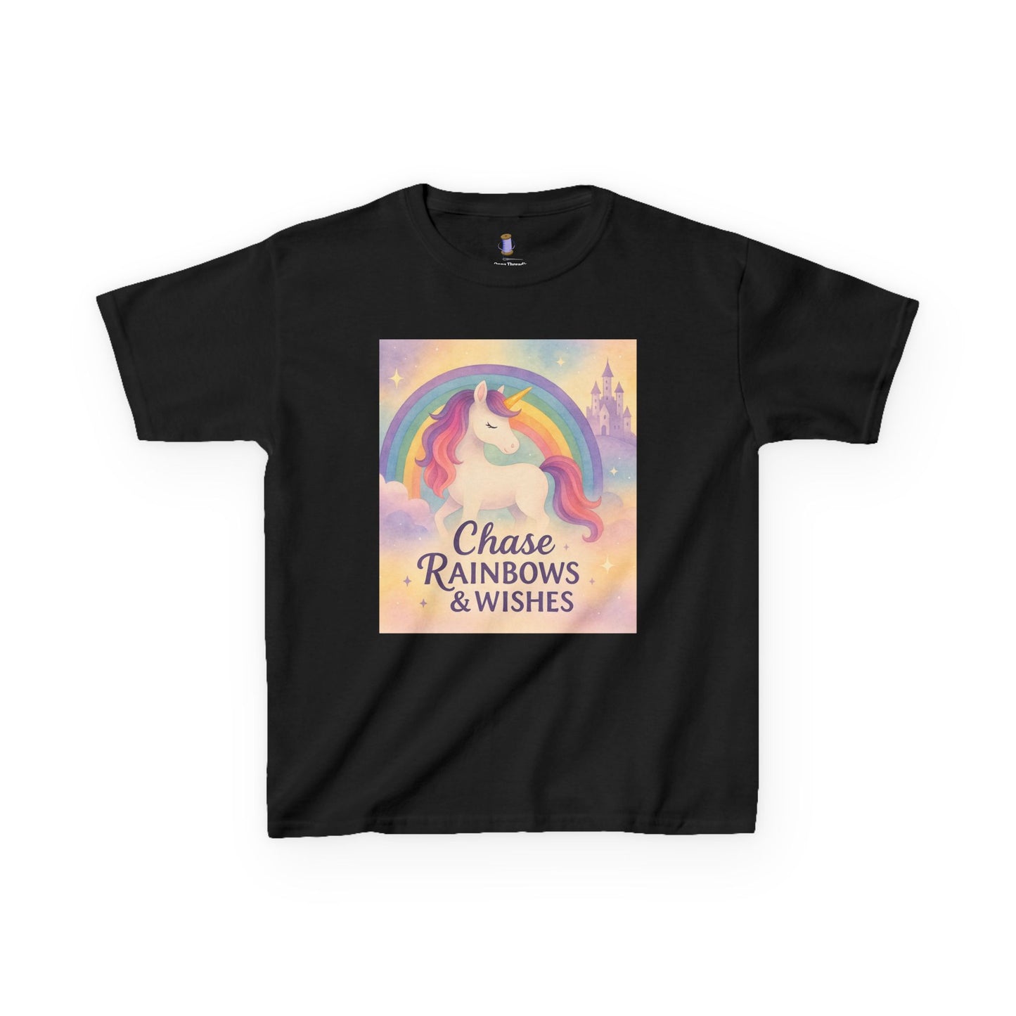 Chase Rainbows & Wishes Unicorn Kids Tee, Magical T-Shirt, Birthday Gift for Kids, Unicorn Lover Apparel, Playful Cotton Tee