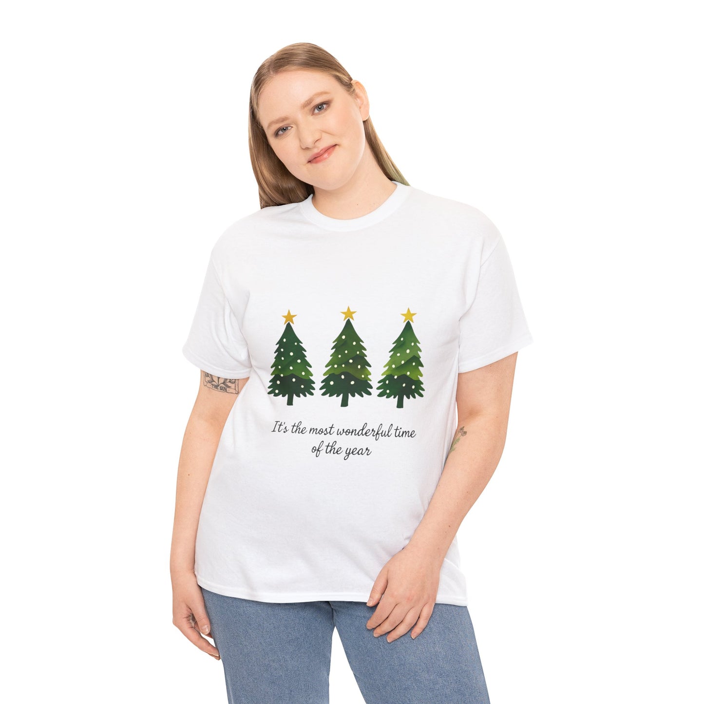 Christmas Tee - Festive Watercolor Trees Holiday Shirt