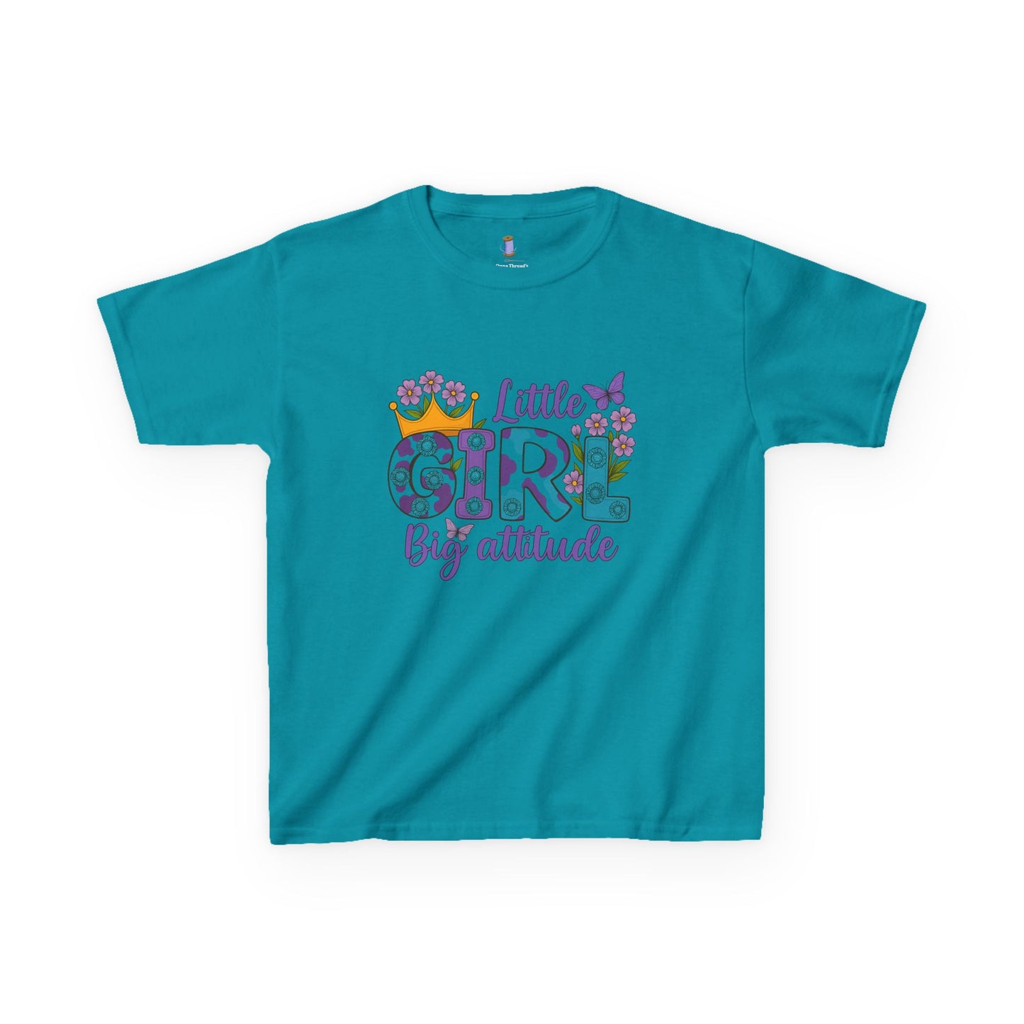 Whimsical Kids Tee for Big Attitude, Fun T-Shirt for Girls, Playful Cotton Shirt, Gift for Birthdays or Celebrations