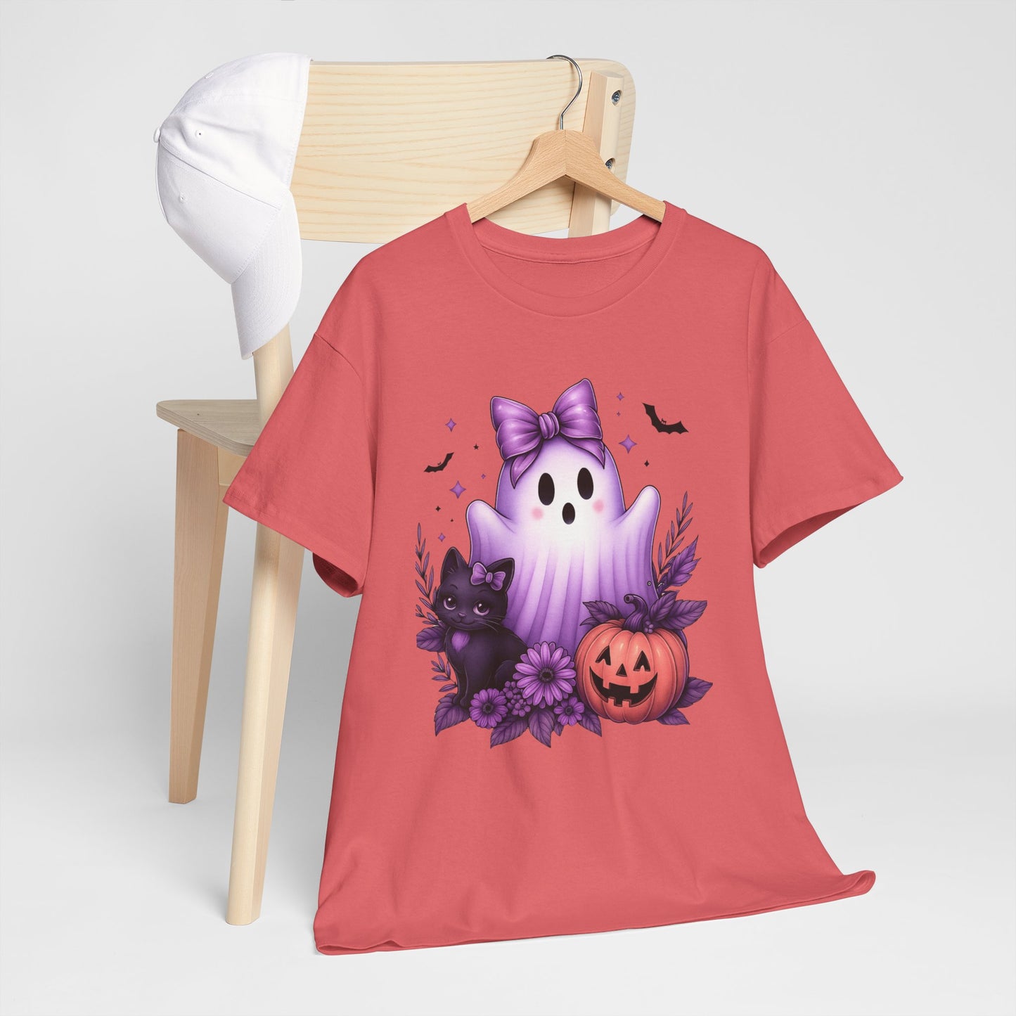 Pastel Halloween Ghost Cat Tee